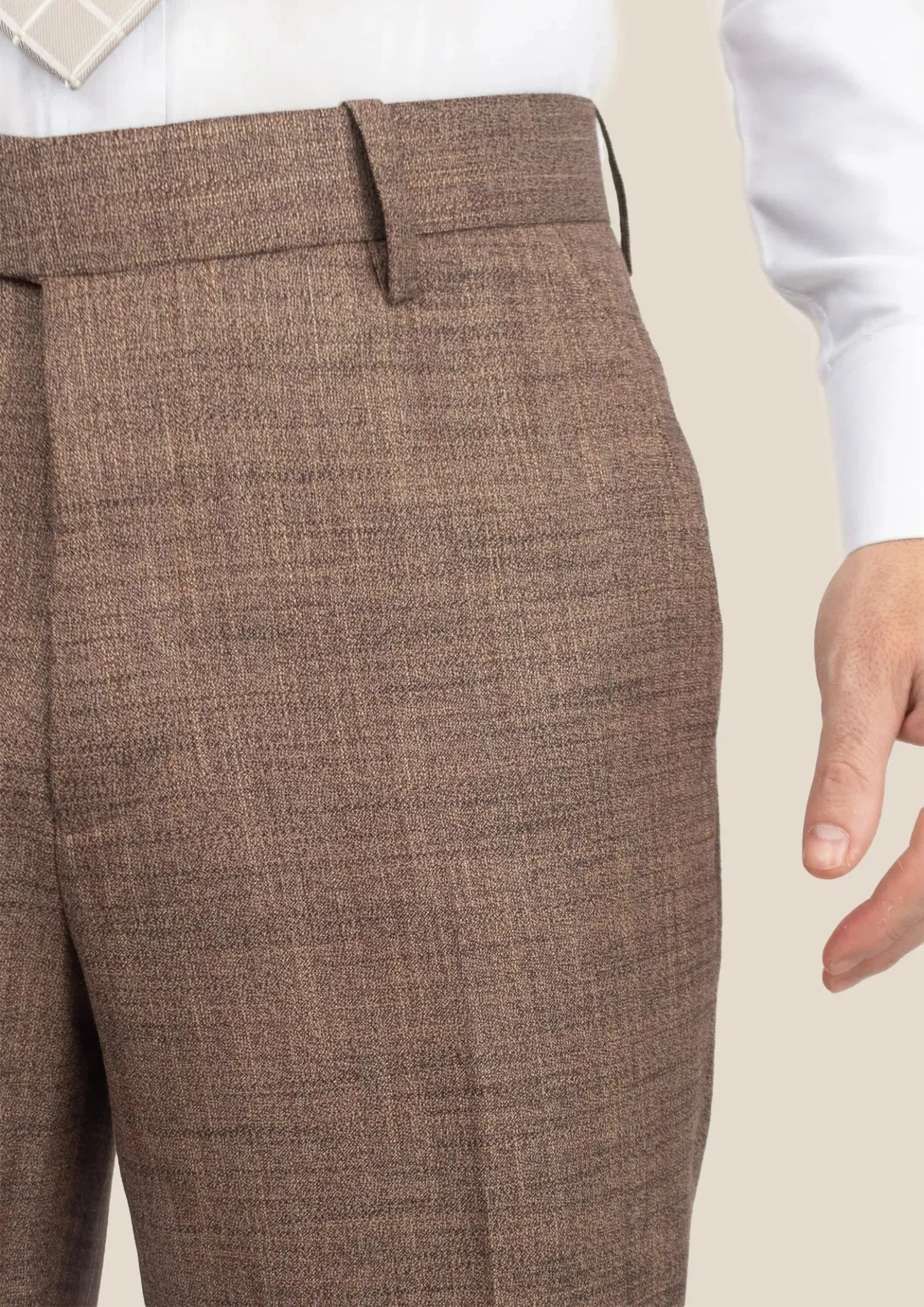 Tawny Brown Hopsack Pants sold by Sartoro product image thumbnail 2