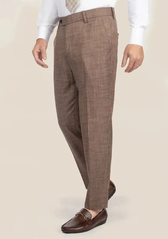 Tawny Brown Hopsack Pants sold by Sartoro
