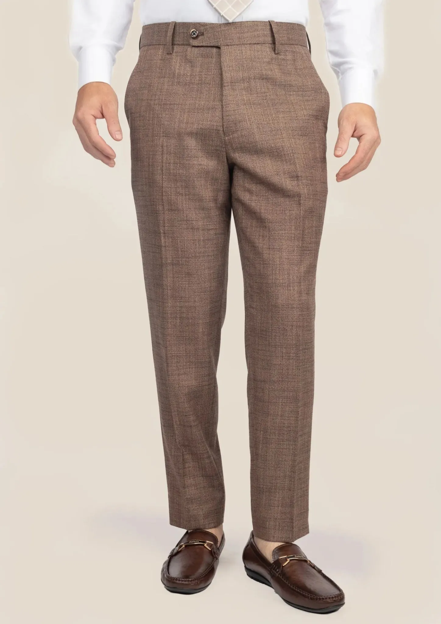 Tawny Brown Hopsack Pants sold by Sartoro product image thumbnail 3