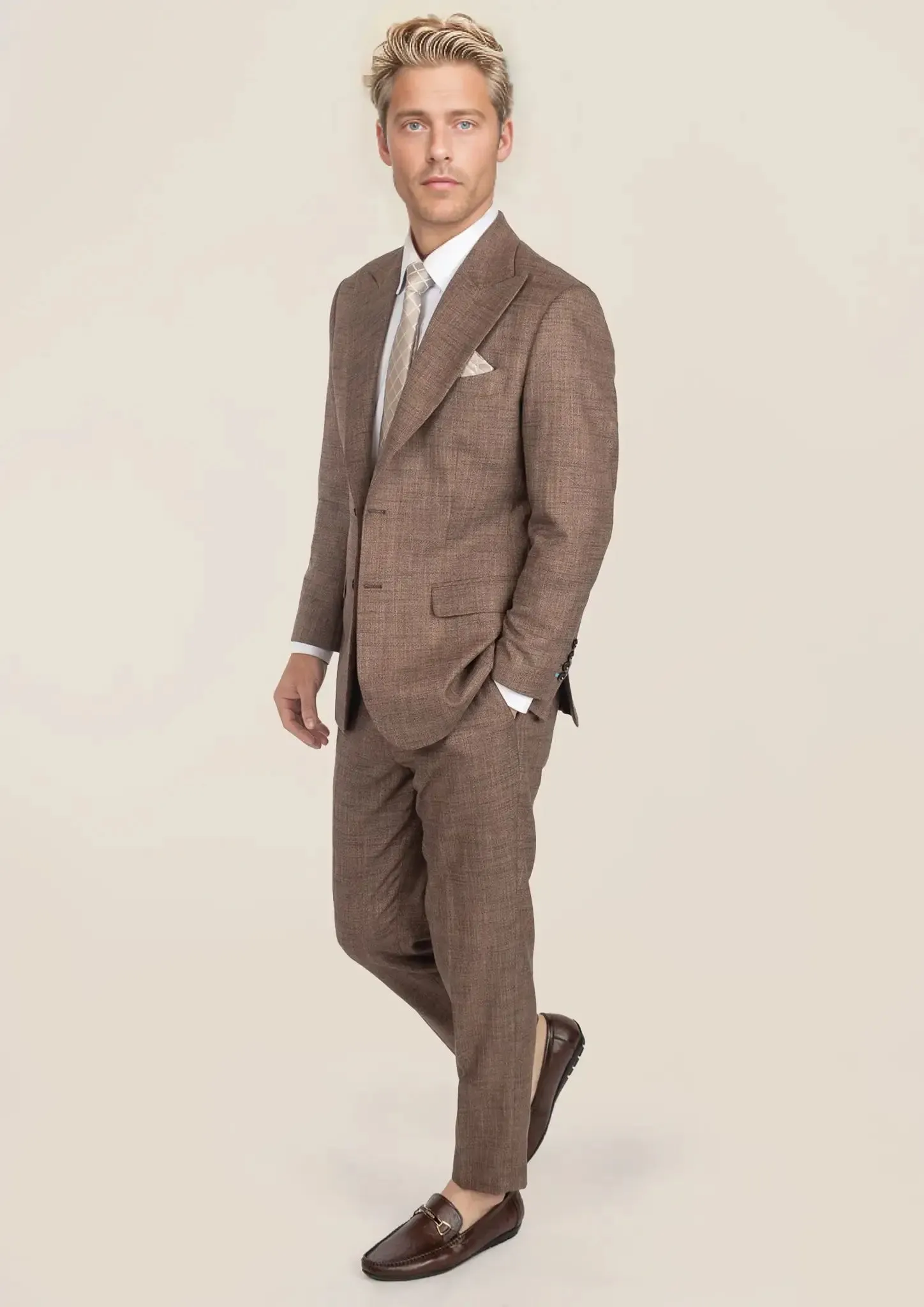 Hudson Tawny Brown Hopsack Suit sold by Sartoro product image thumbnail 4