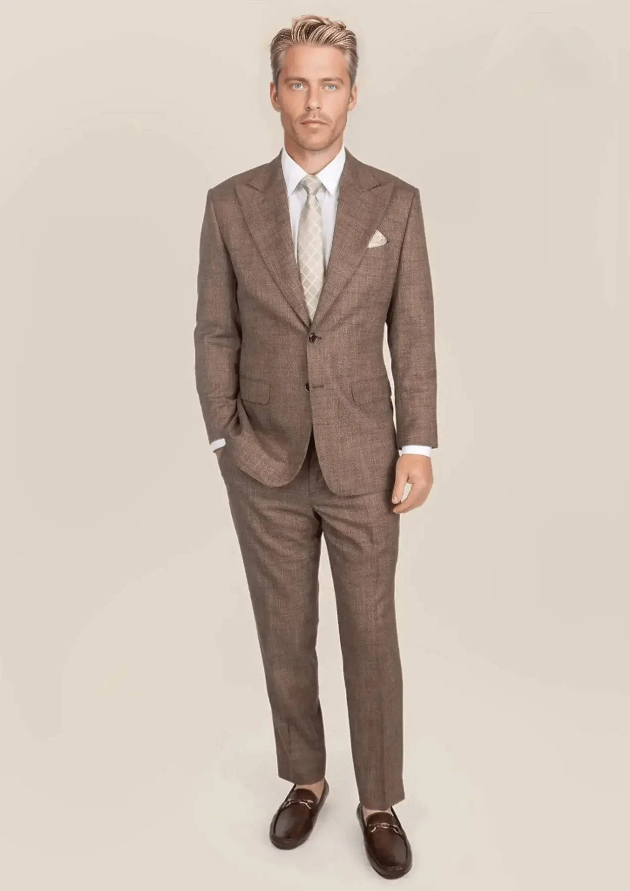 Hudson Tawny Brown Hopsack Suit sold by Sartoro product image thumbnail 3