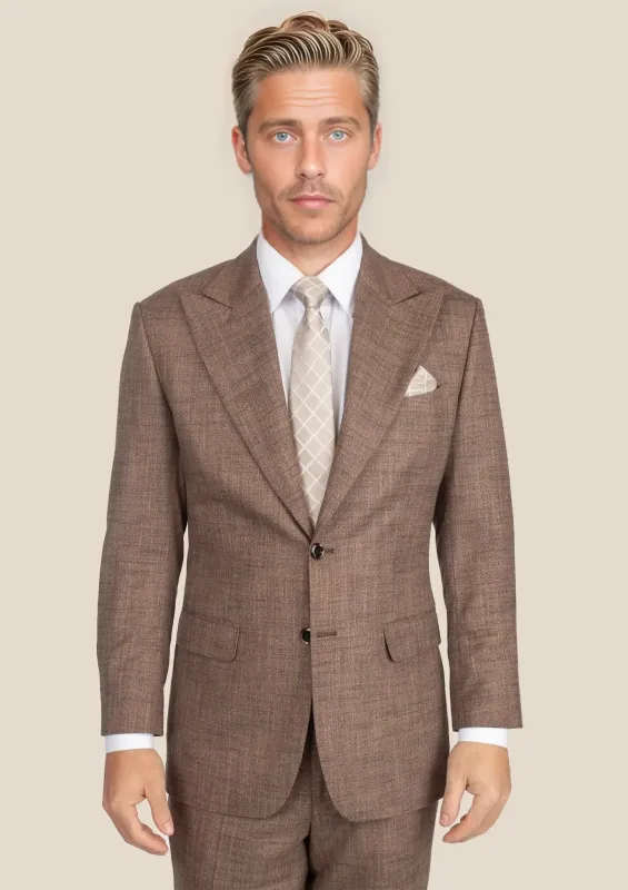 Hudson Tawny Brown Hopsack Suit sold by Sartoro