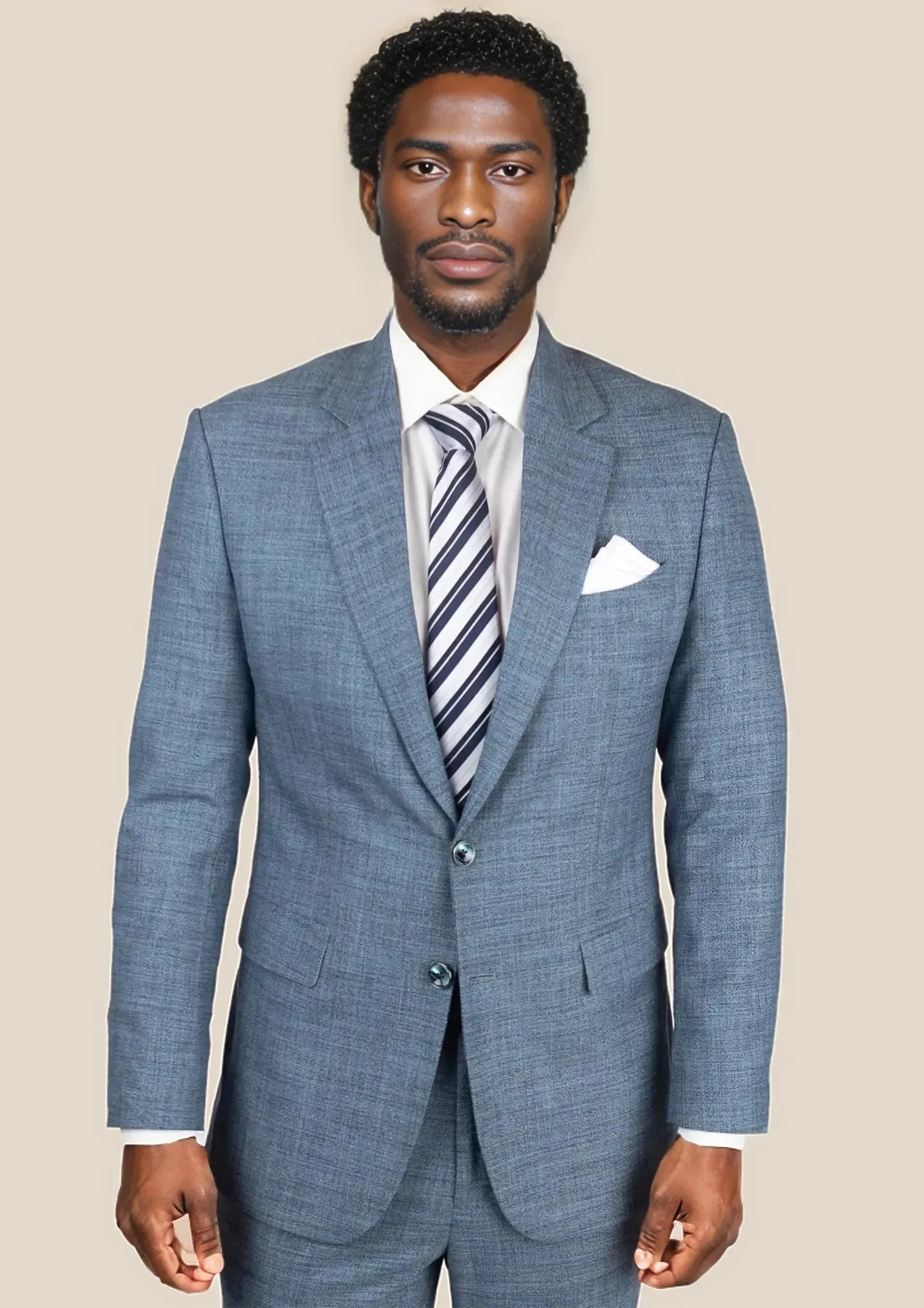 Astor Mid Blue Hopsack Suit sold by Sartoro