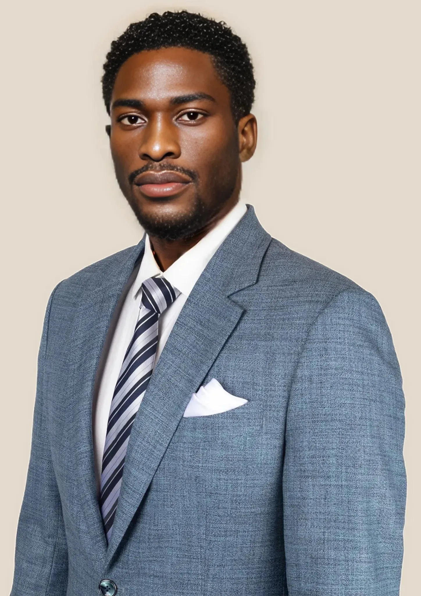 Astor Mid Blue Hopsack Suit sold by Sartoro product image thumbnail 4