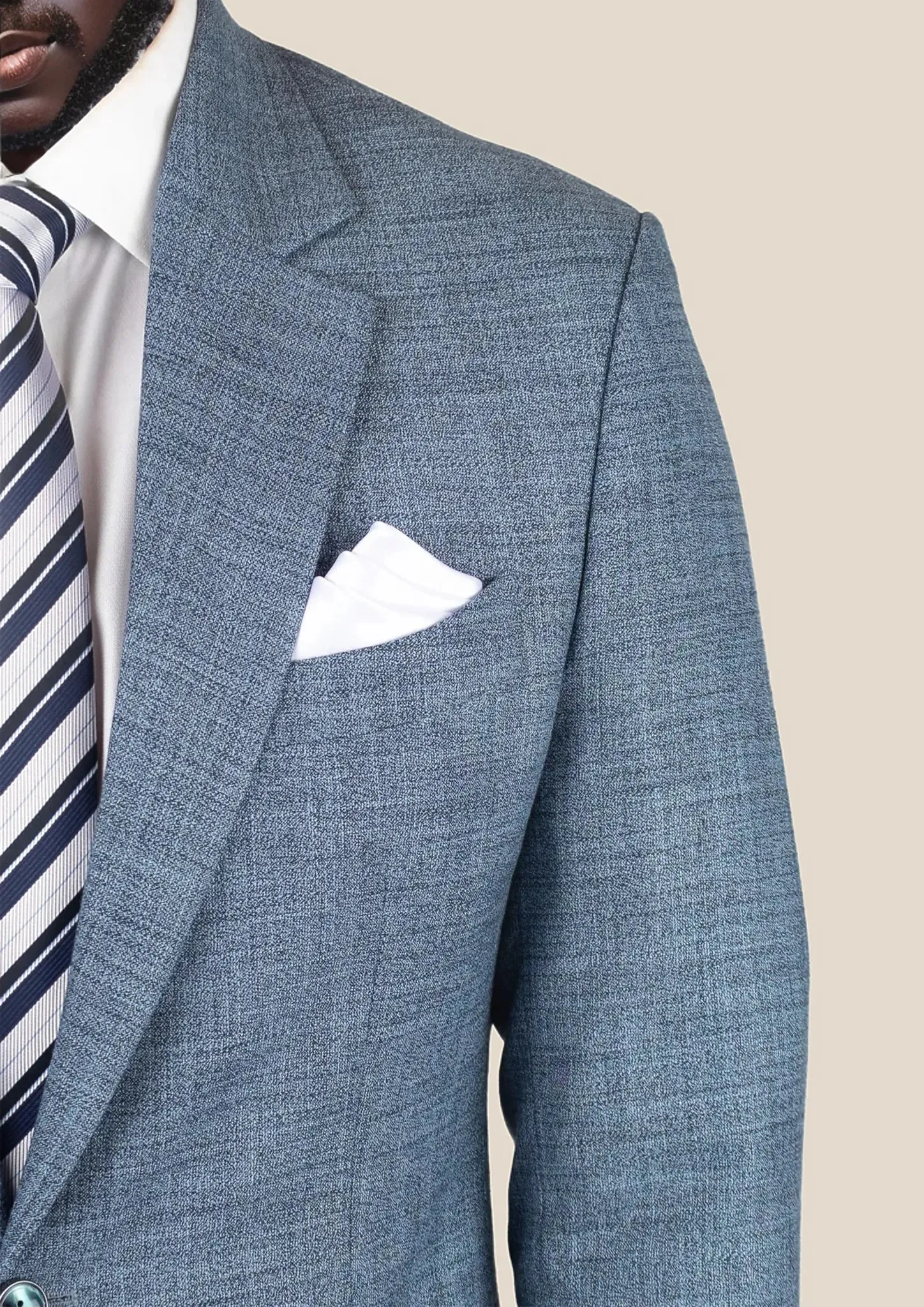 Astor Mid Blue Hopsack Suit sold by Sartoro product image thumbnail 2