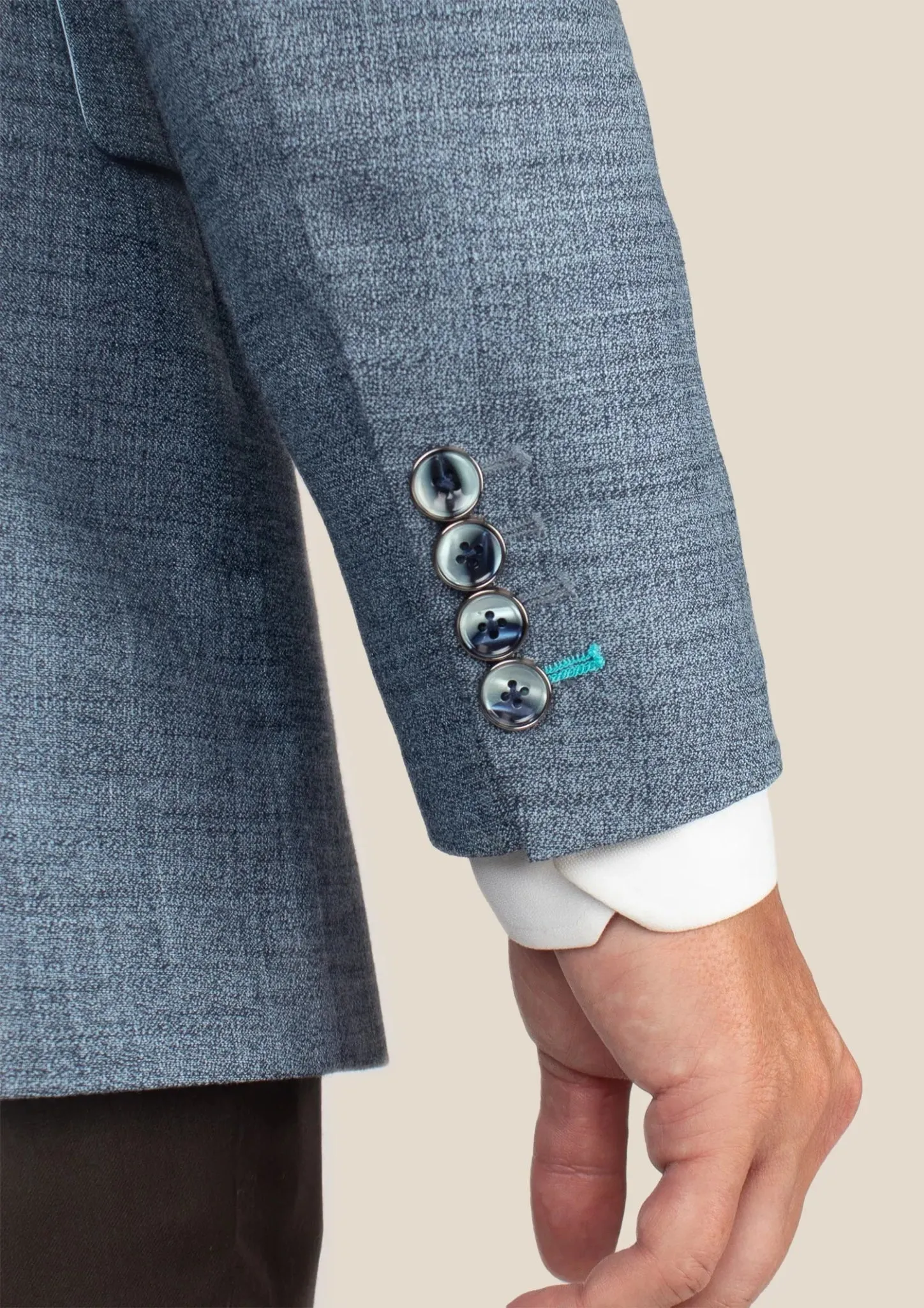 Astor Mid Blue Hopsack Jacket sold by Sartoro product image thumbnail 5