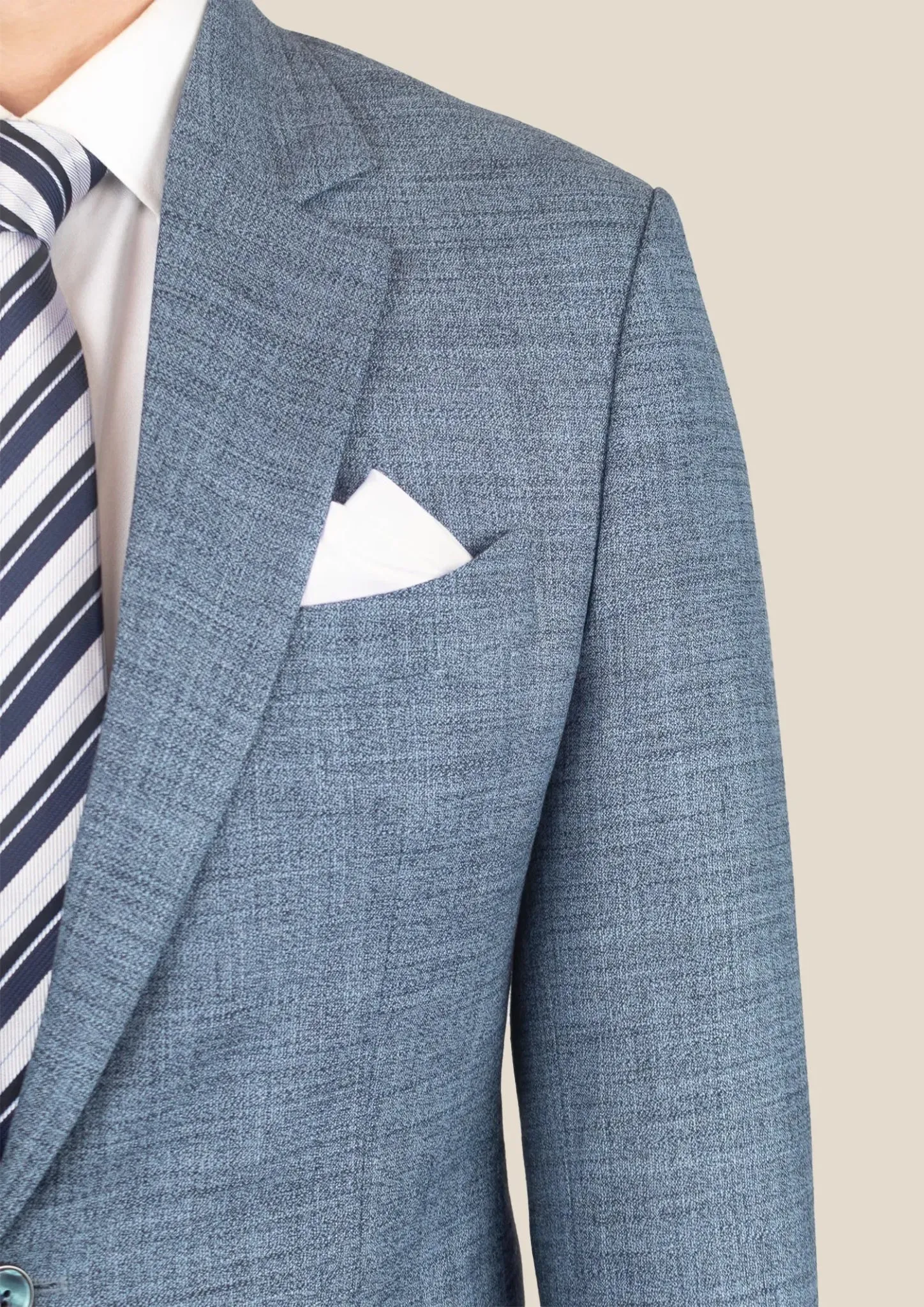 Astor Mid Blue Hopsack Jacket sold by Sartoro product image thumbnail 2