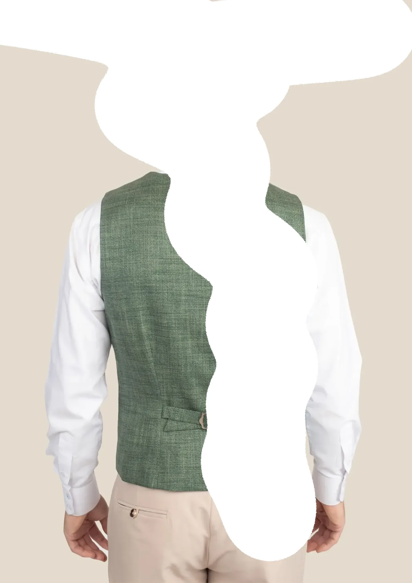 Aspen Green Hopsack Vest sold by Sartoro product image thumbnail 4