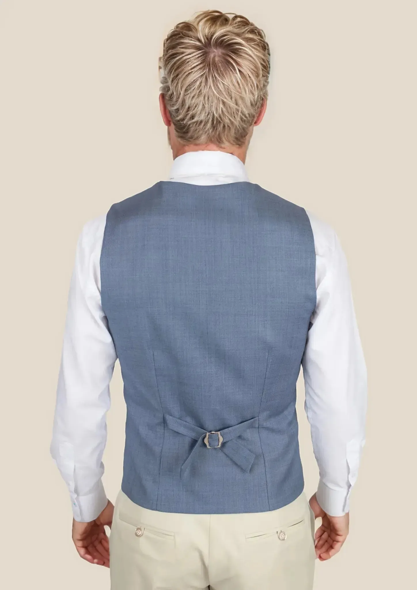 Vista Blue Sharkskin Vest sold by Sartoro product image thumbnail 4