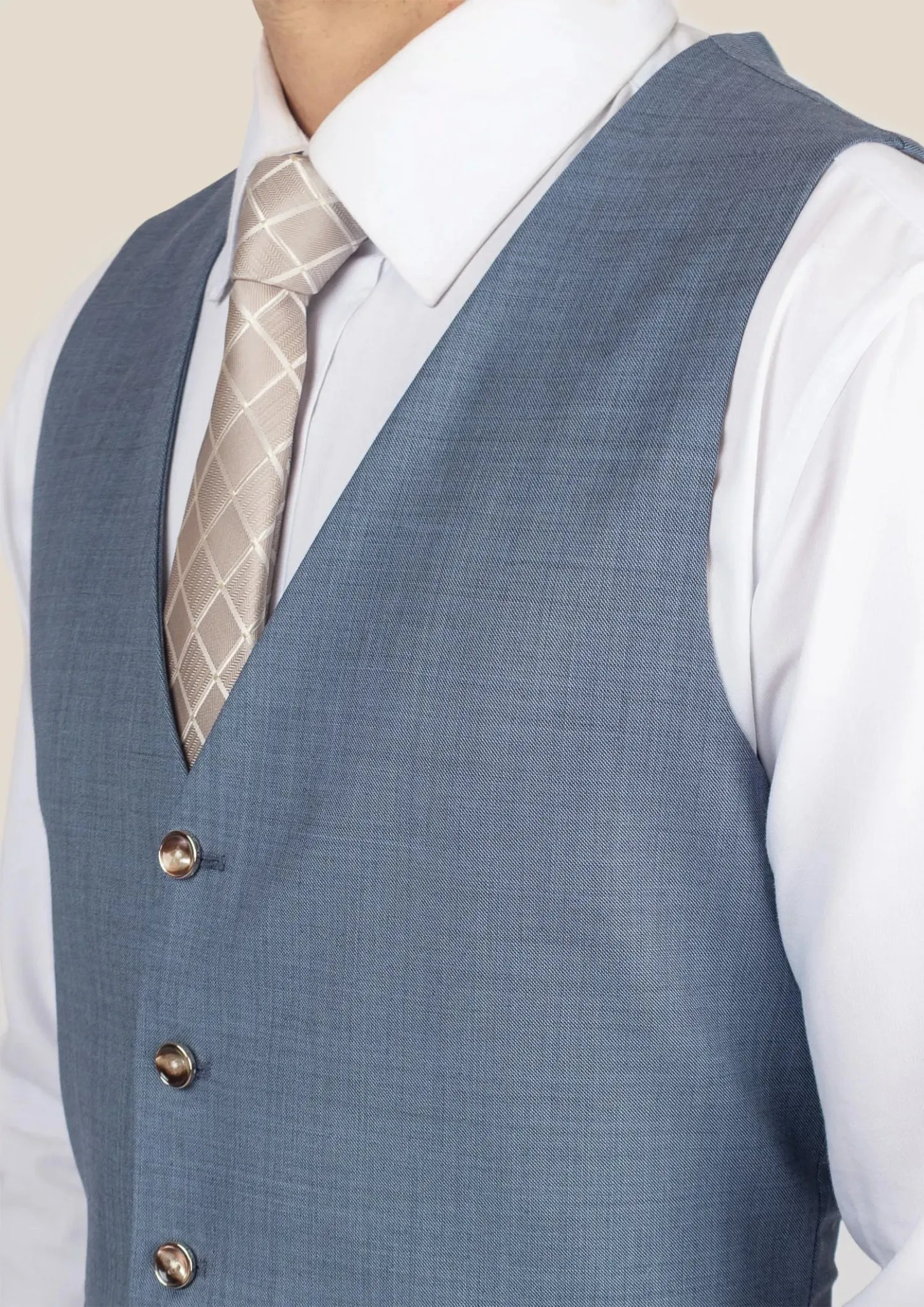 Vista Blue Sharkskin Vest sold by Sartoro product image thumbnail 2