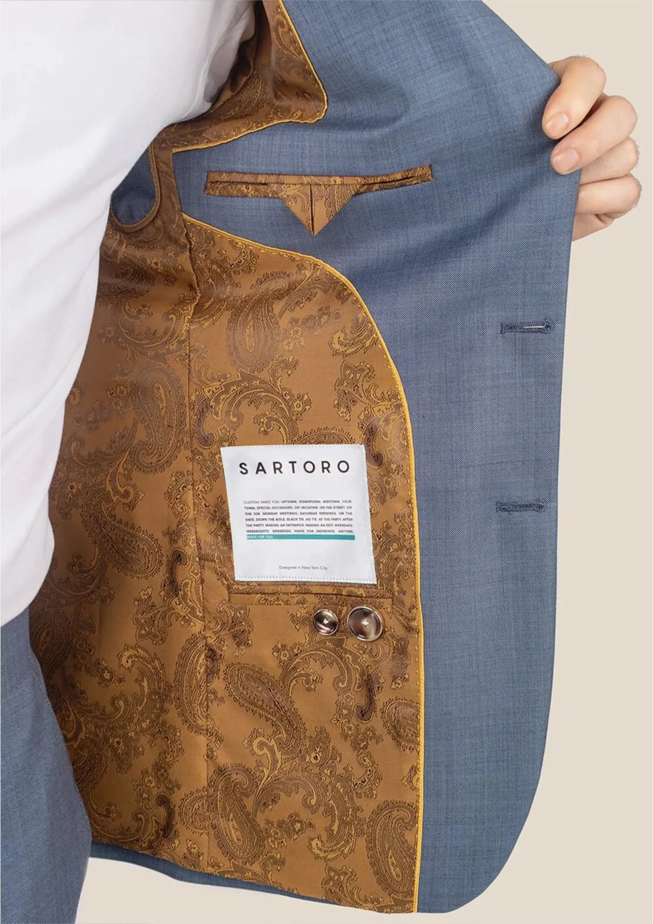 Bryant Vista Blue Sharkskin Suit sold by Sartoro product image thumbnail 4