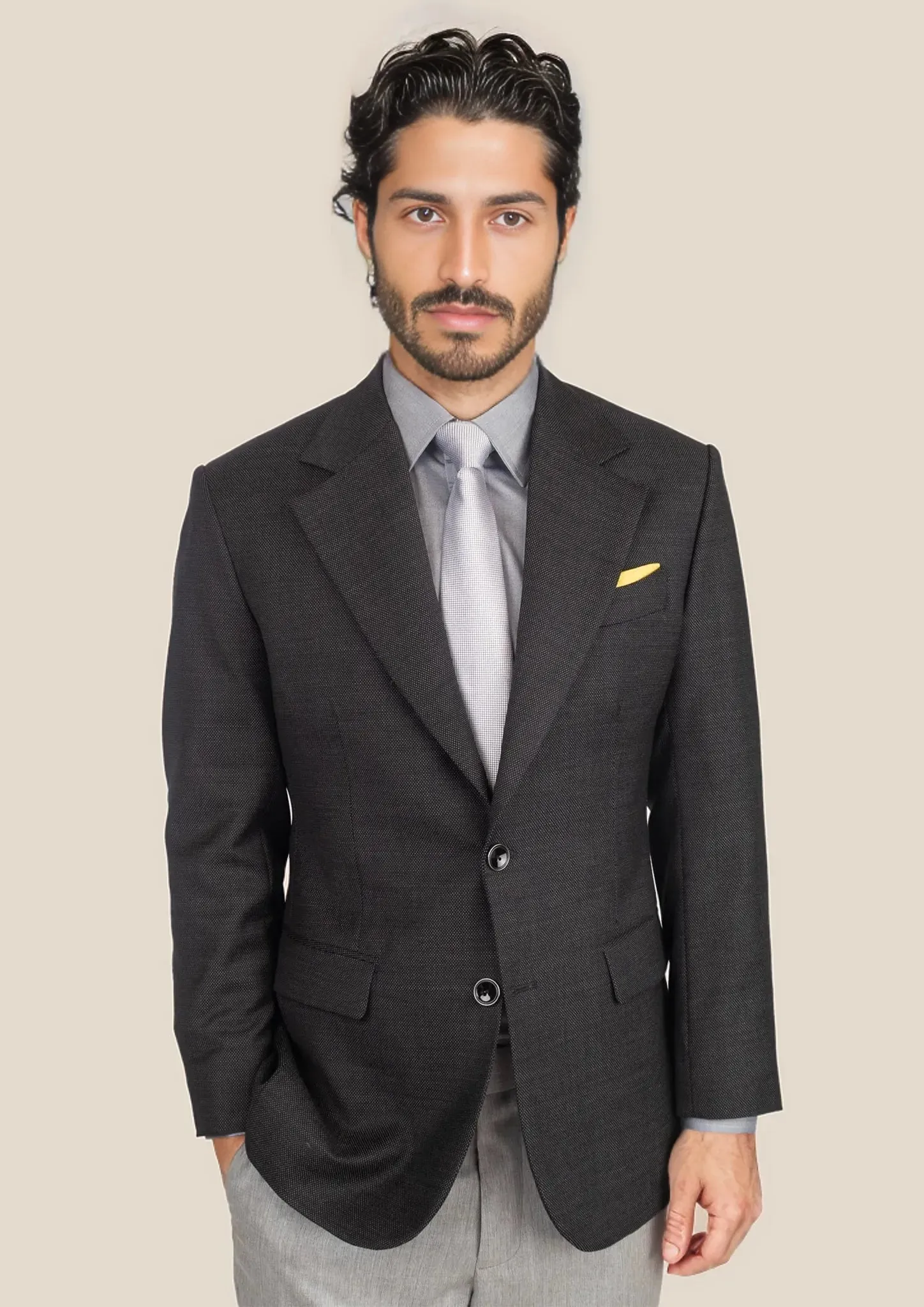 Ellis Black Pindot Jacket sold by Sartoro