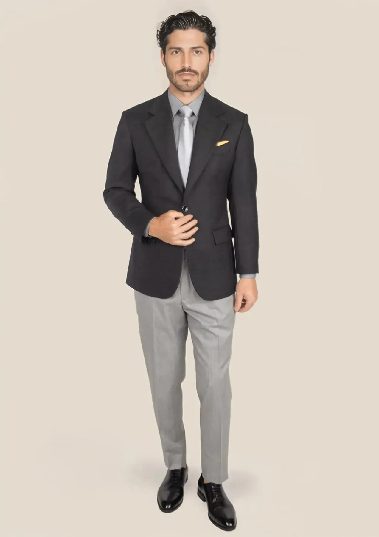 Ellis Black Pindot Jacket sold by Sartoro product image thumbnail 3