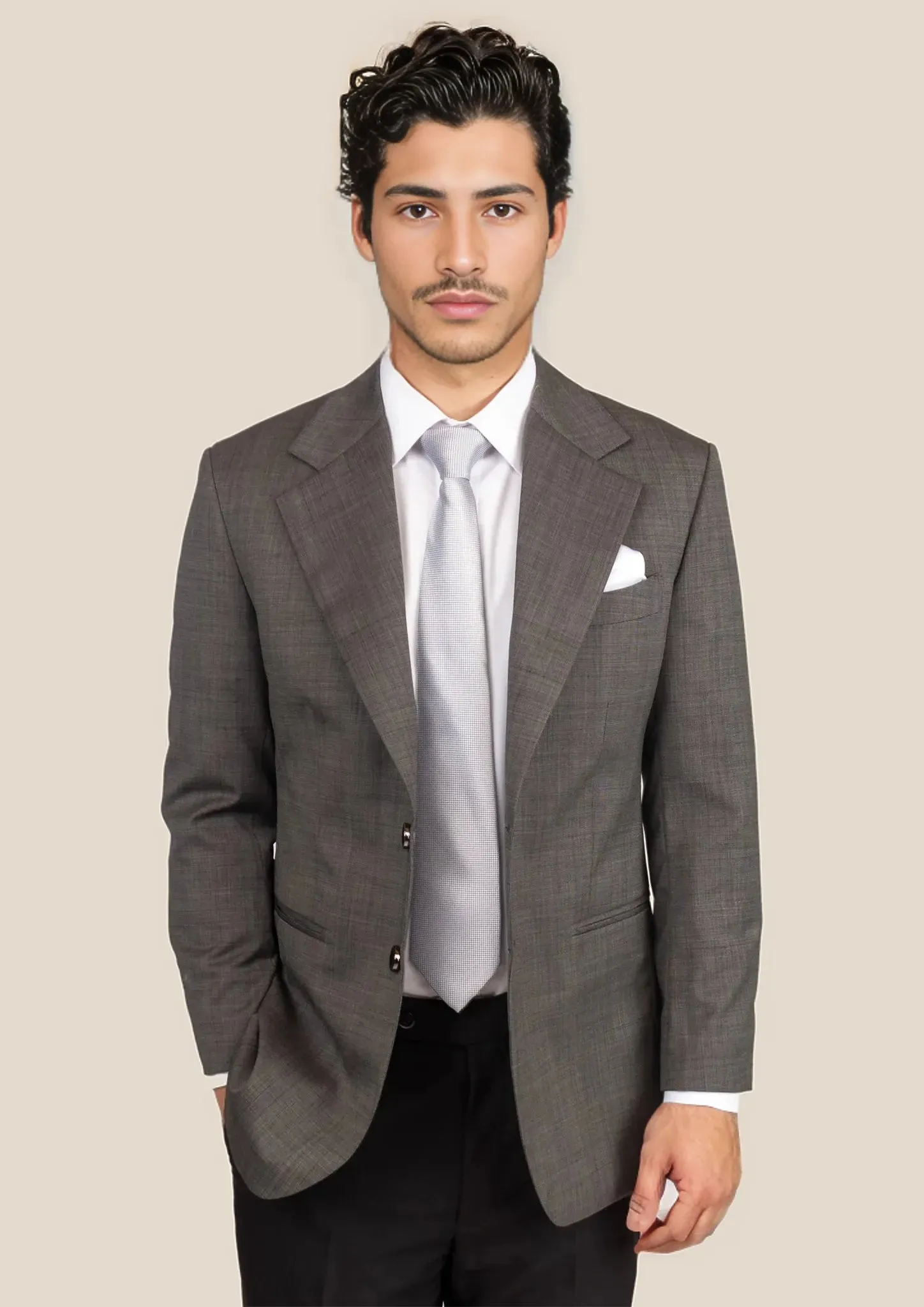 Ellis Carbon Grey Pindot Jacket sold by Sartoro
