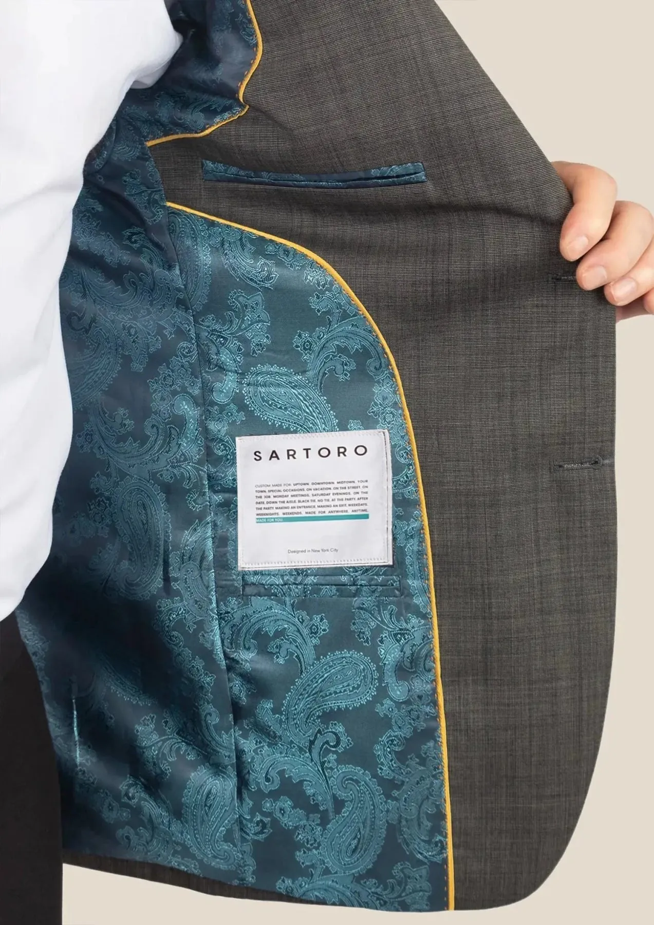 Ellis Carbon Grey Pindot Jacket sold by Sartoro product image thumbnail 4