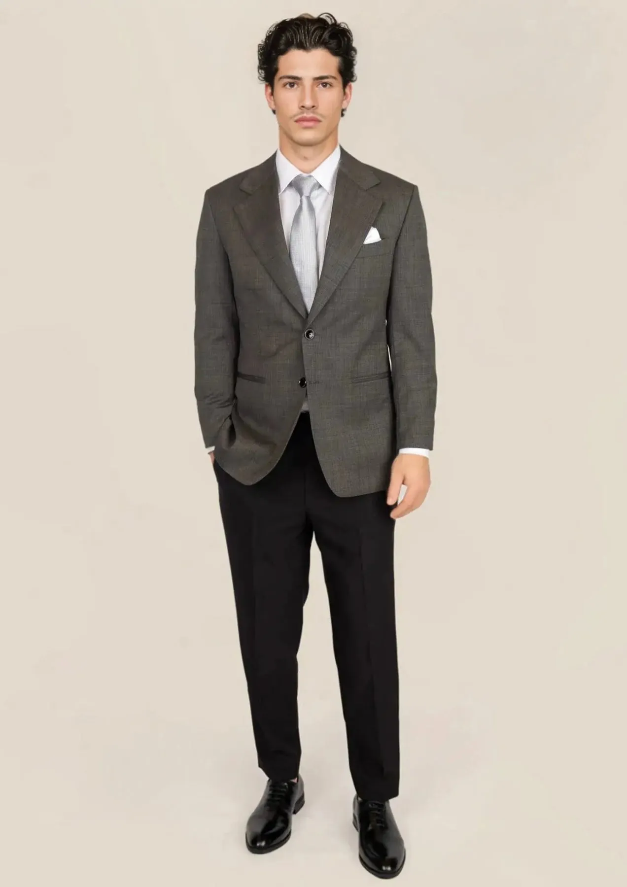 Ellis Carbon Grey Pindot Jacket sold by Sartoro product image thumbnail 3