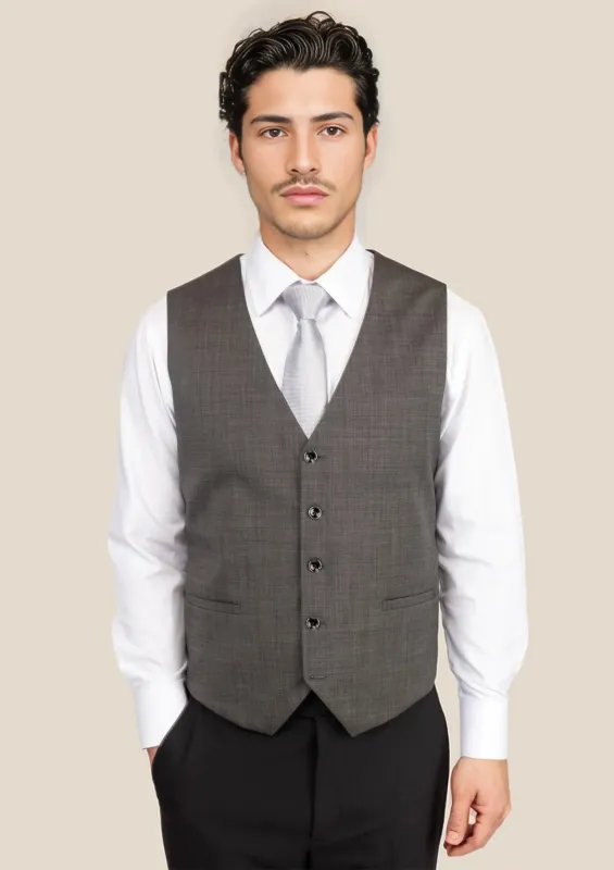 Carbon Grey Pindot Vest made by Sartoro