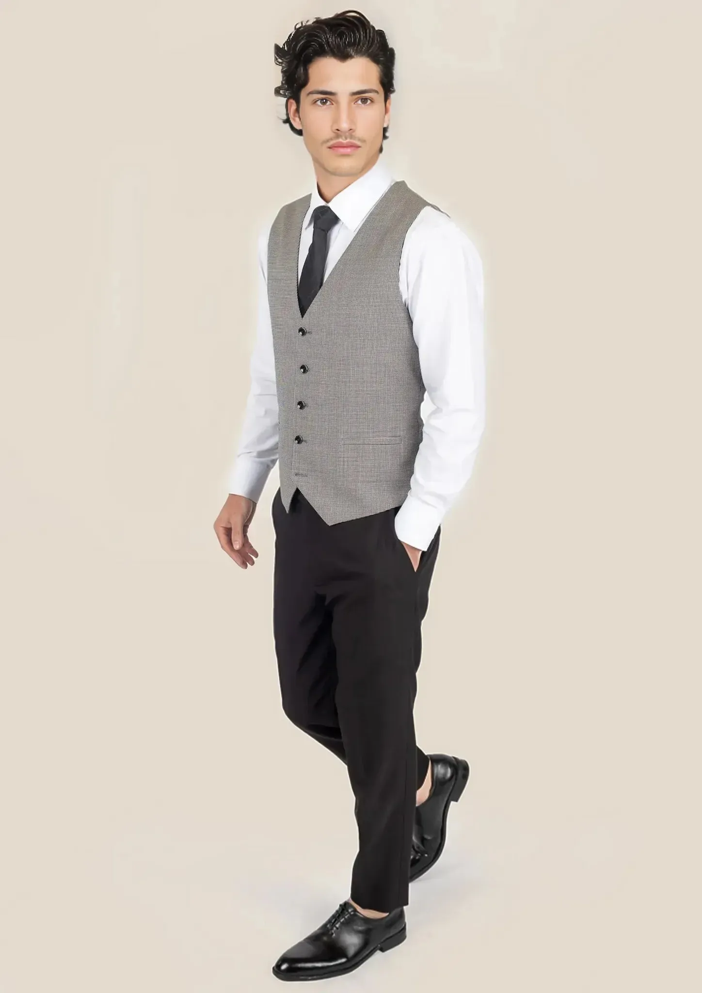 Grey Houndstooth Vest sold by Sartoro product image thumbnail 3
