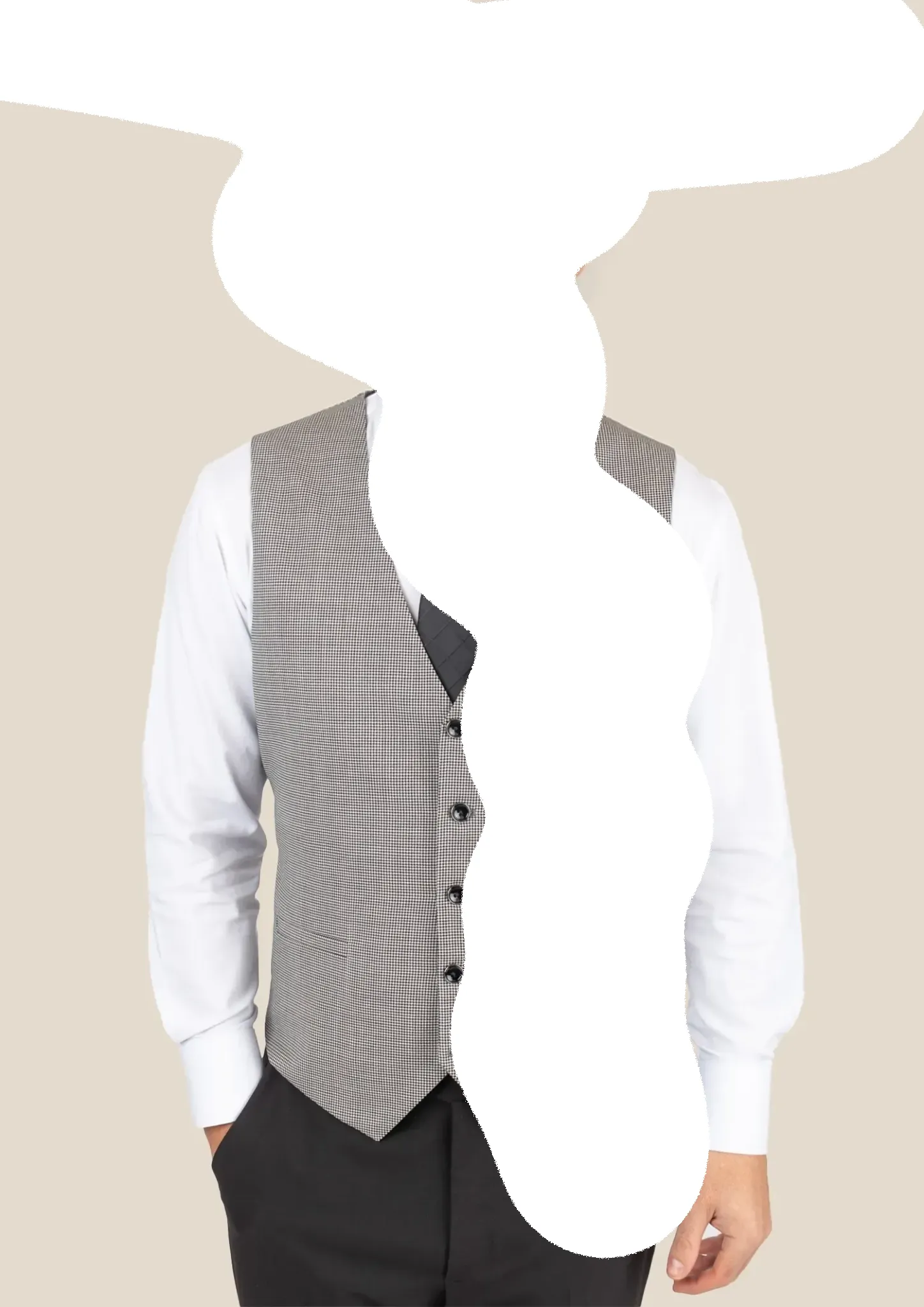 Grey Houndstooth Vest sold by Sartoro