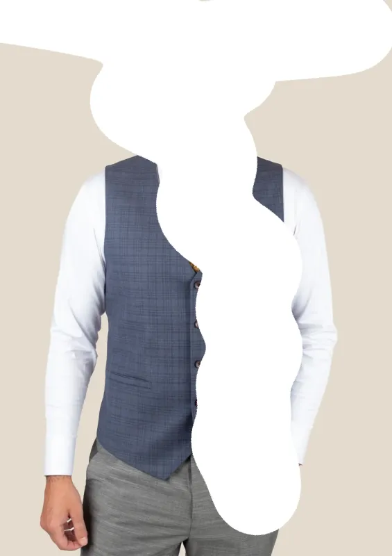 Twilight Blue Plaid Vest sold by Sartoro