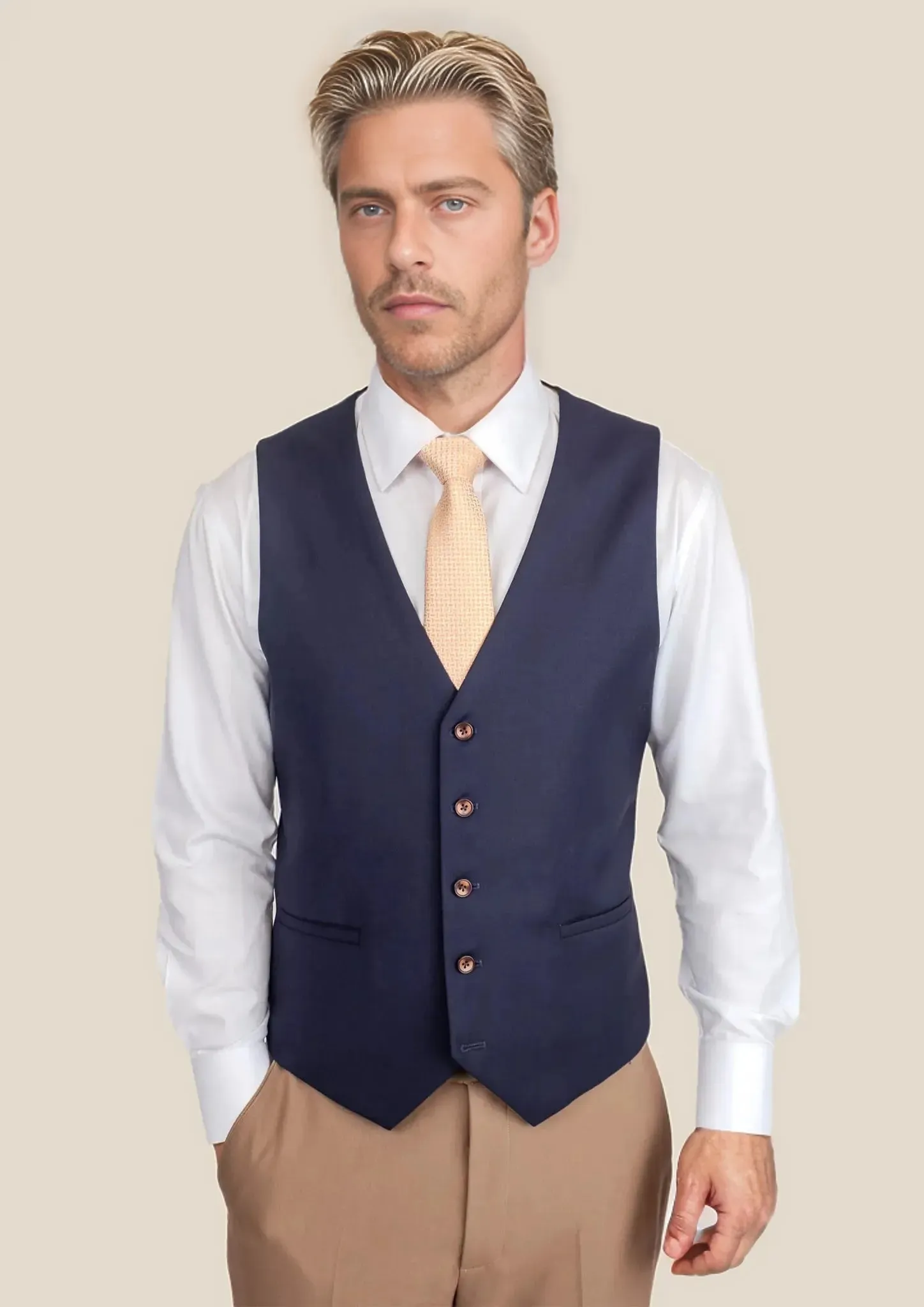 Stratos Blue Mohair Vest sold by Sartoro