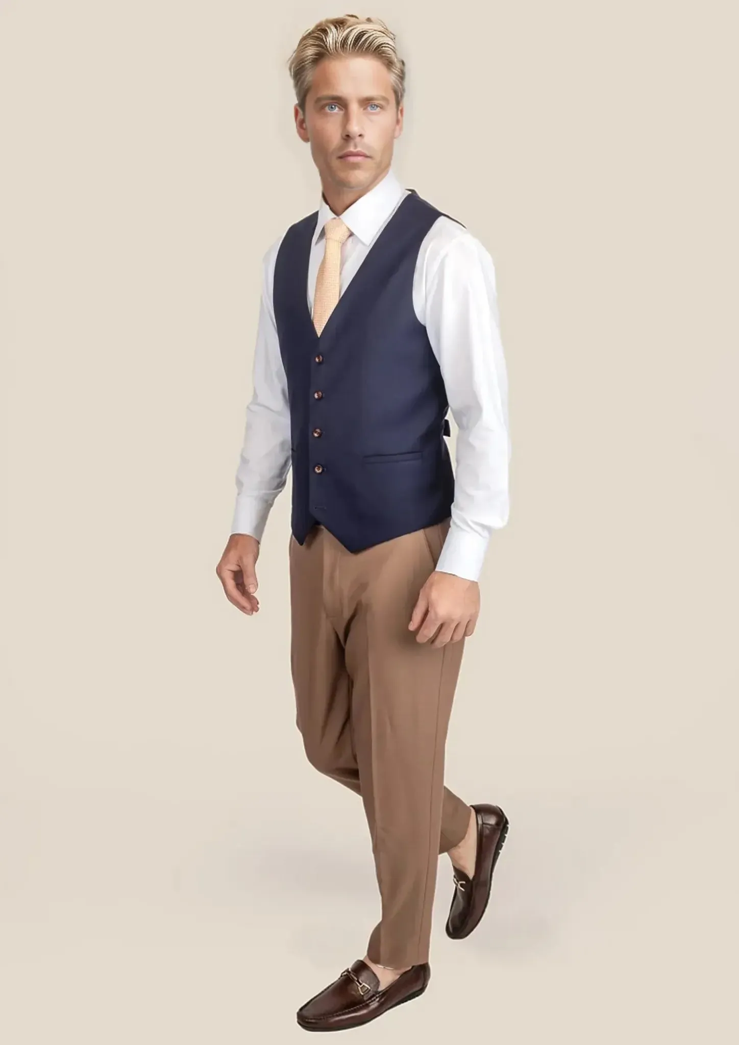 Stratos Blue Mohair Vest sold by Sartoro product image thumbnail 3