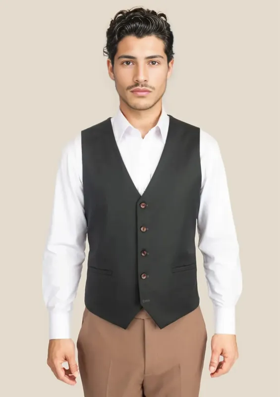 Dark Green Twill Vest sold by Sartoro