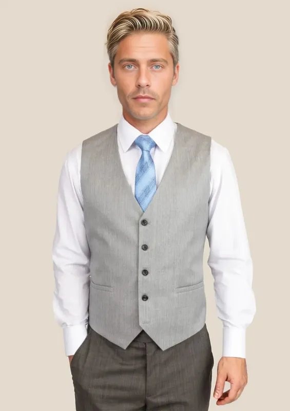 Glacier Grey Twill Vest sold by Sartoro