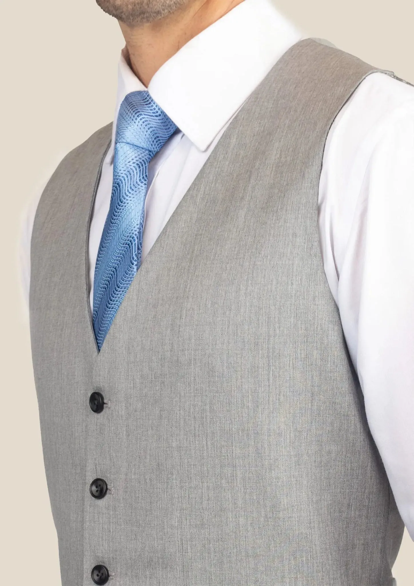 Glacier Grey Twill Vest sold by Sartoro product image thumbnail 2