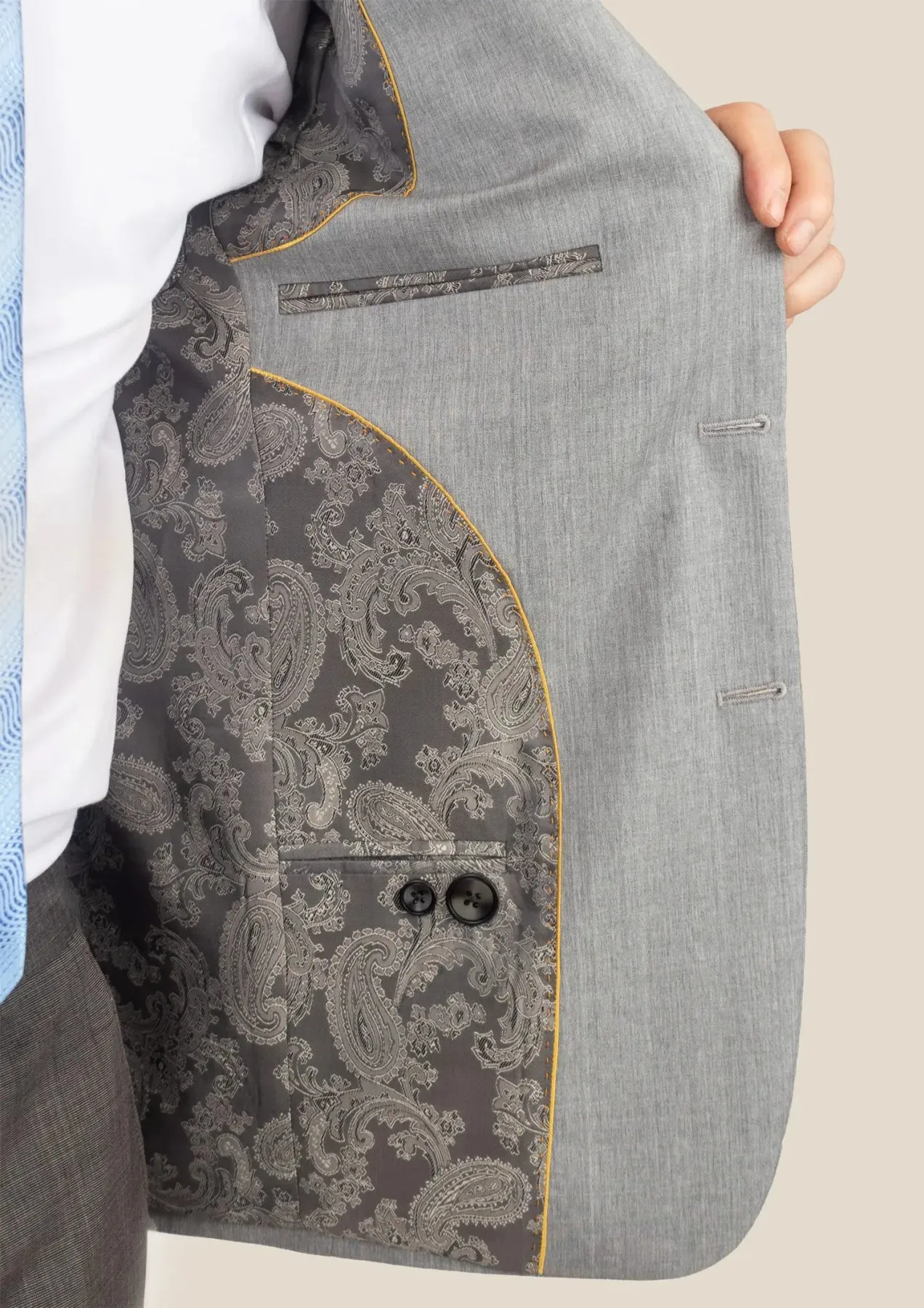 Astor Glacier Grey Twill Jacket sold by Sartoro product image thumbnail 4