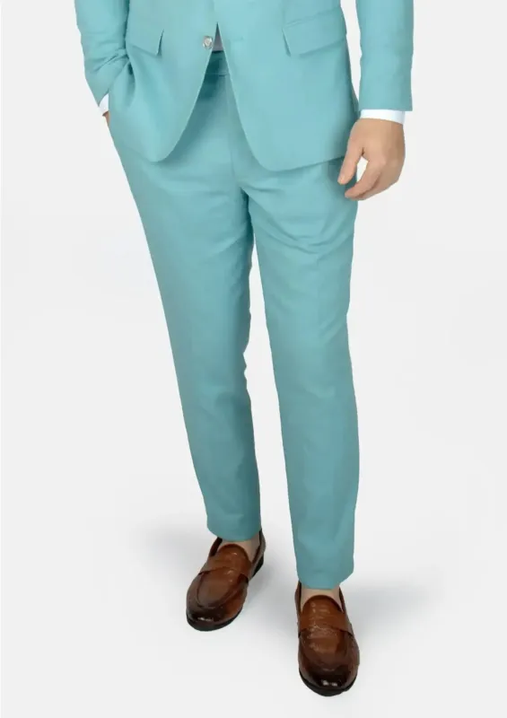 Capri Blue Linen Blend Pants sold by Sartoro