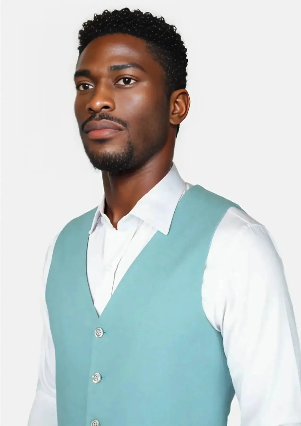 Capri Blue Linen Blend Vest sold by Sartoro product image thumbnail 2