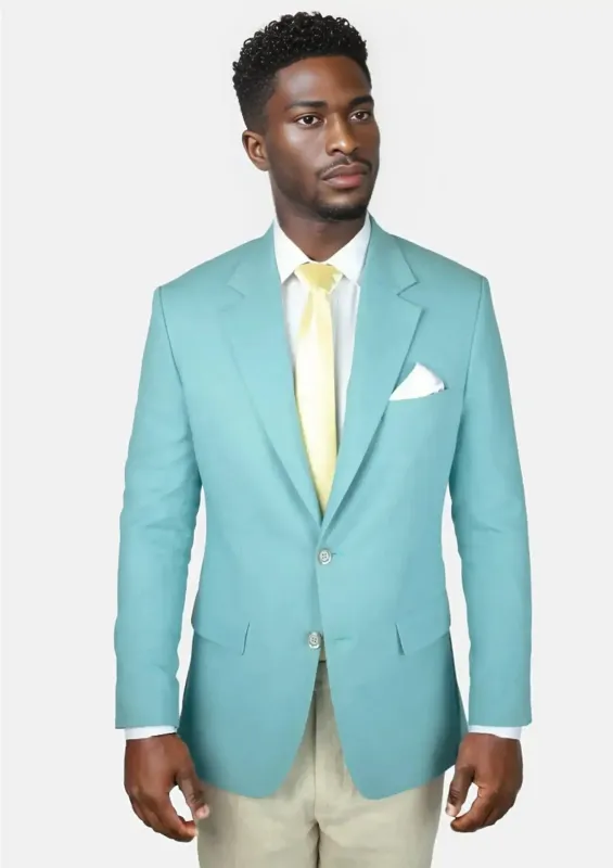 Astor Capri Blue Linen Blend Jacket sold by Sartoro