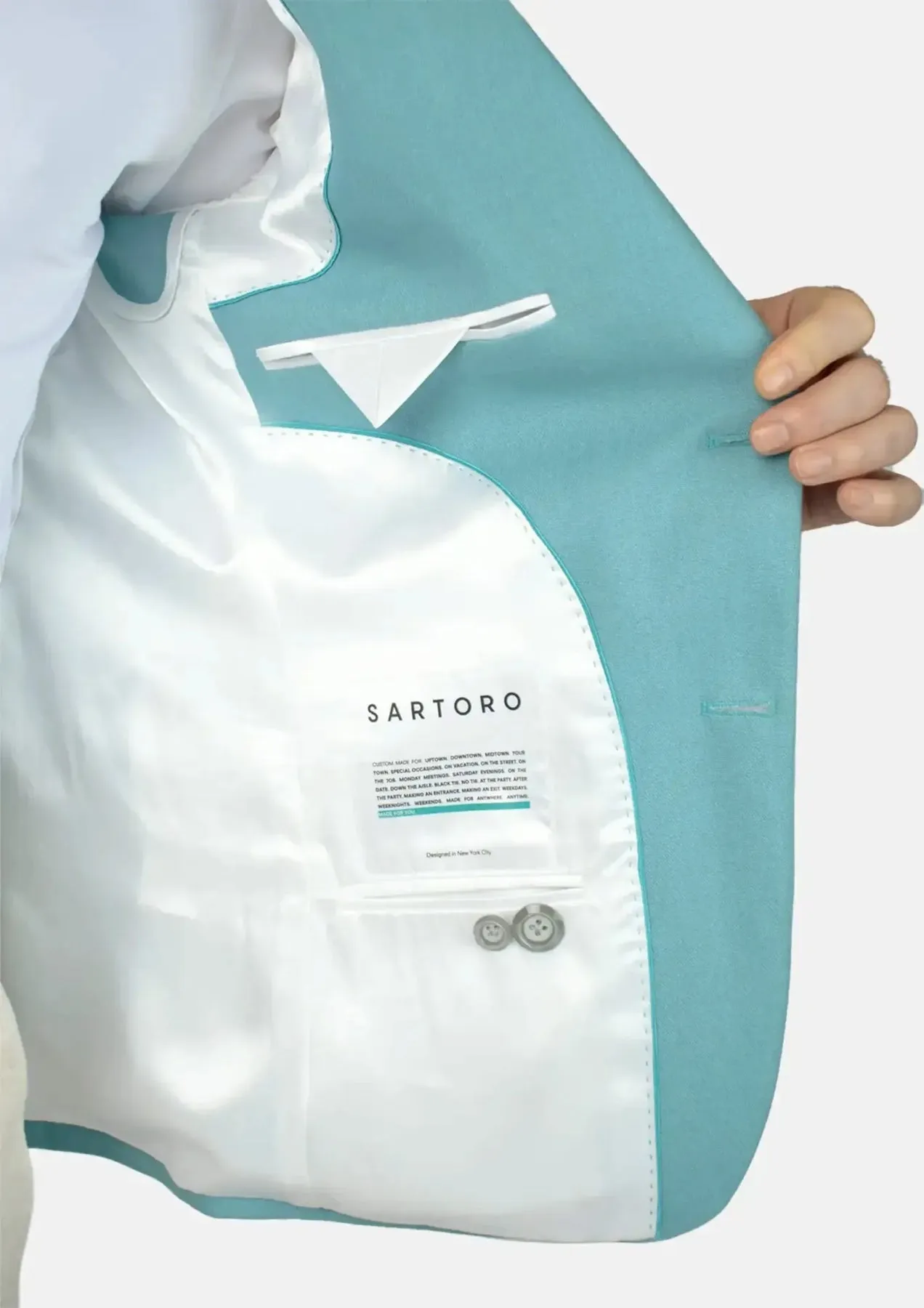 Astor Capri Blue Linen Blend Suit sold by Sartoro product image thumbnail 5