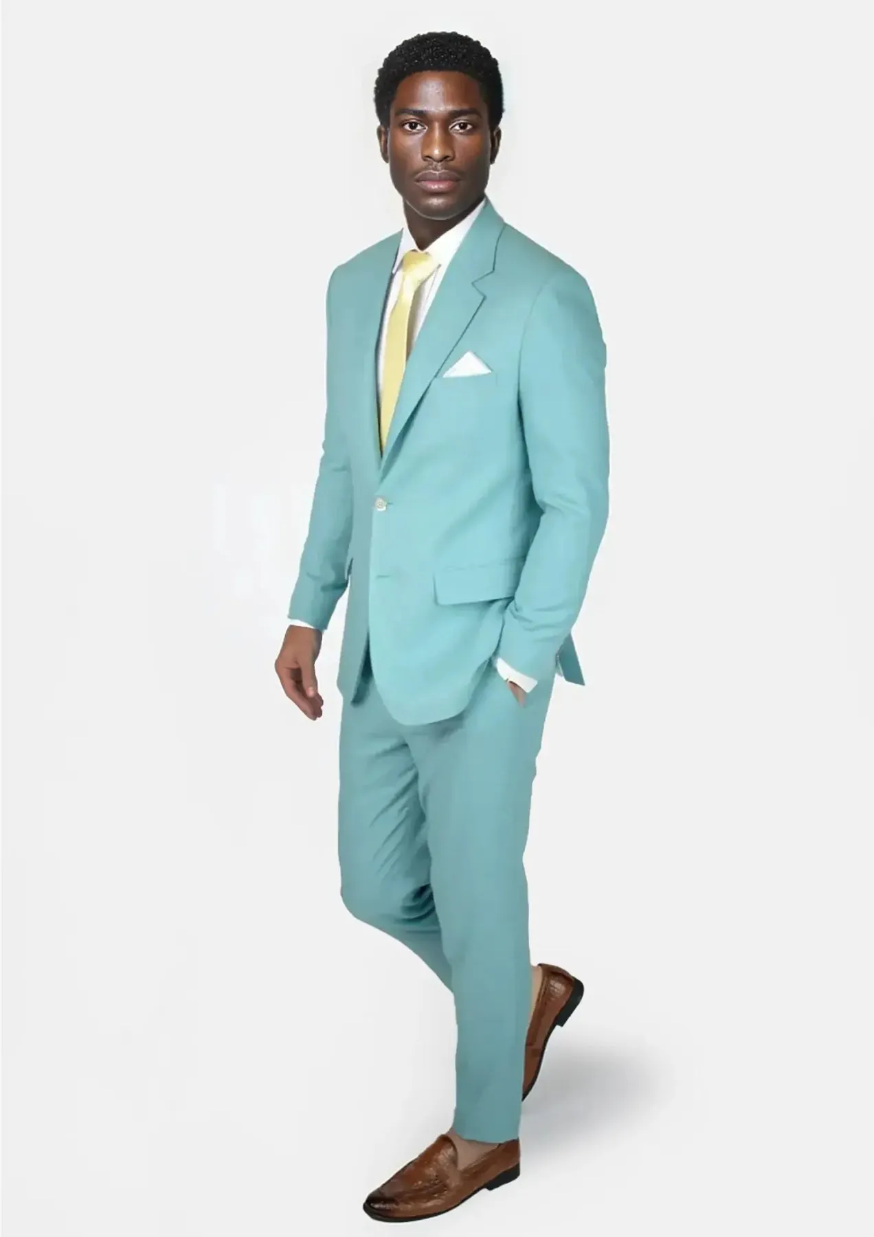 Astor Capri Blue Linen Blend Suit sold by Sartoro product image thumbnail 3