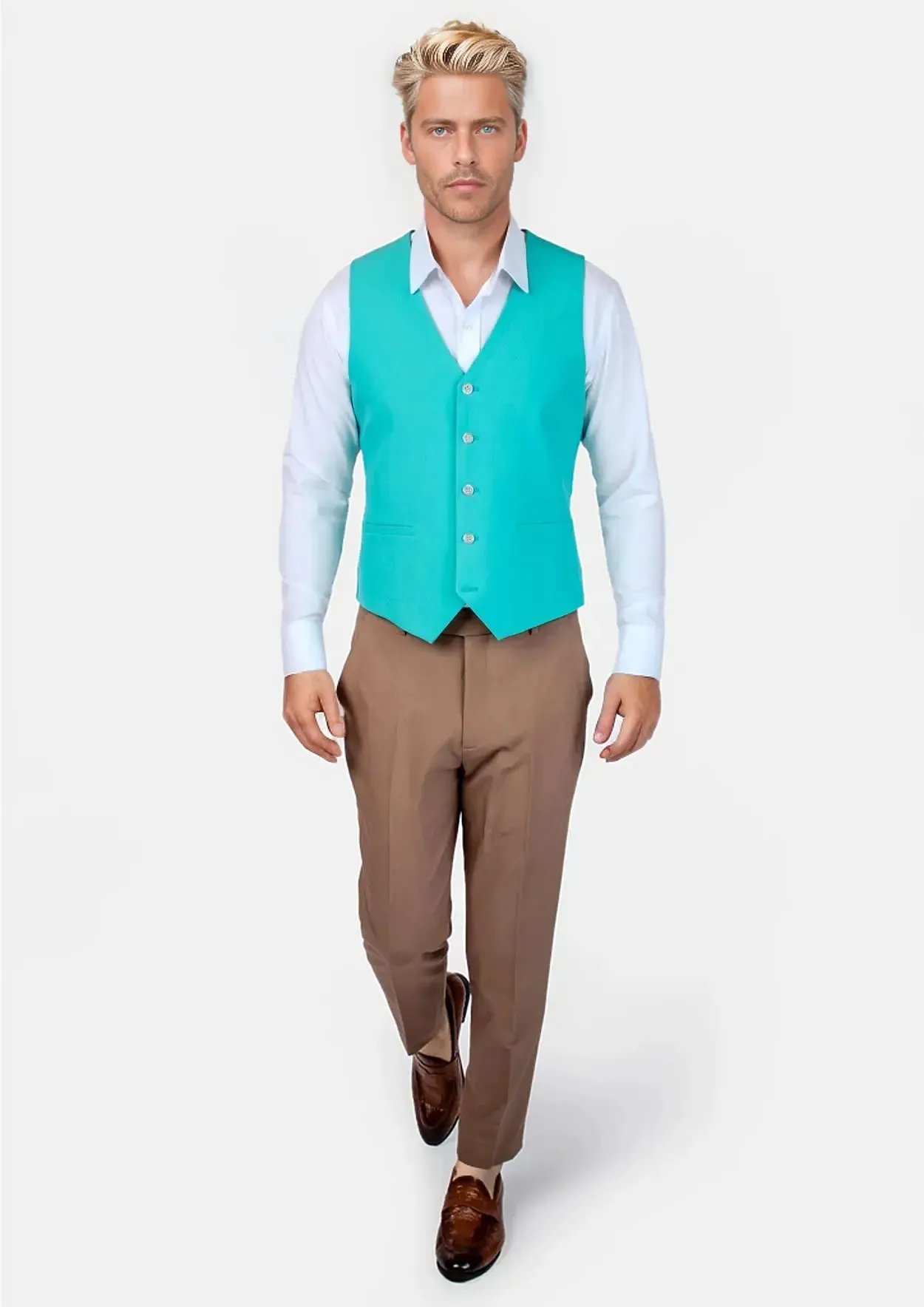 Aqua Blue Vest sold by Sartoro product image thumbnail 5