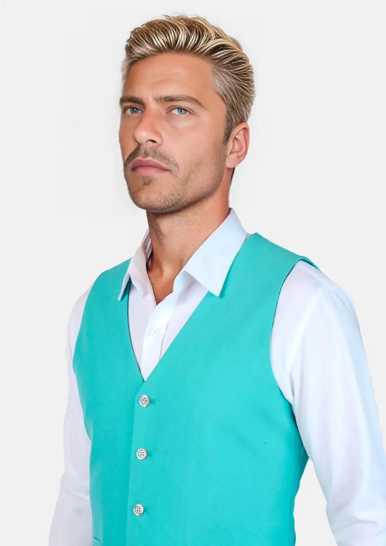 Aqua Blue Vest sold by Sartoro product image thumbnail 2