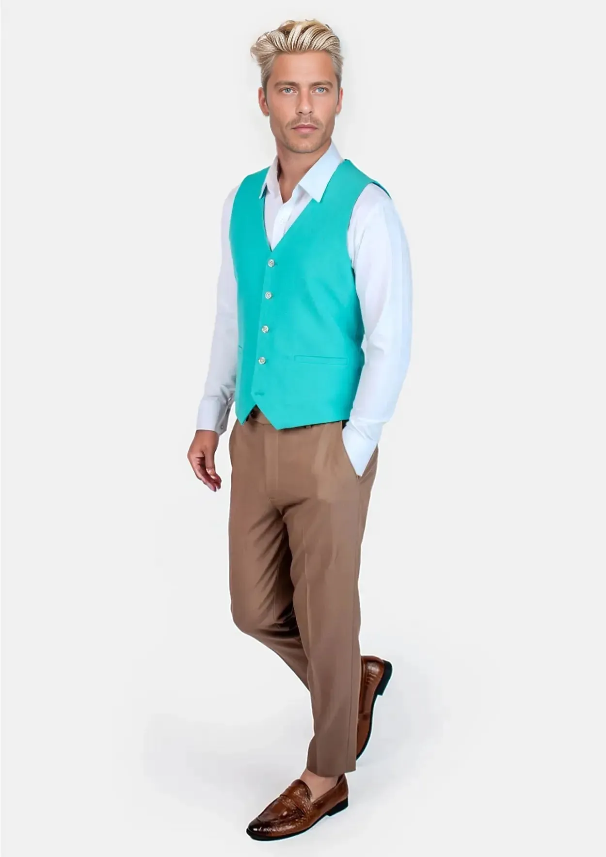 Aqua Blue Vest sold by Sartoro product image thumbnail 3