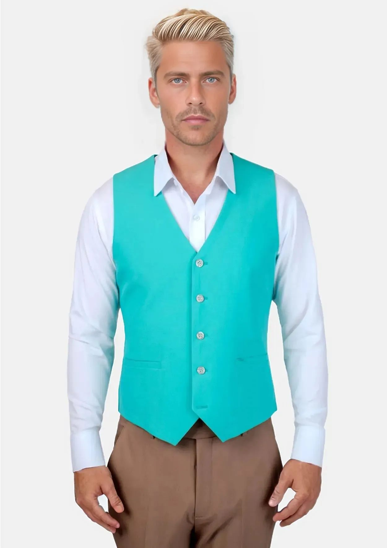 Aqua Blue Vest sold by Sartoro