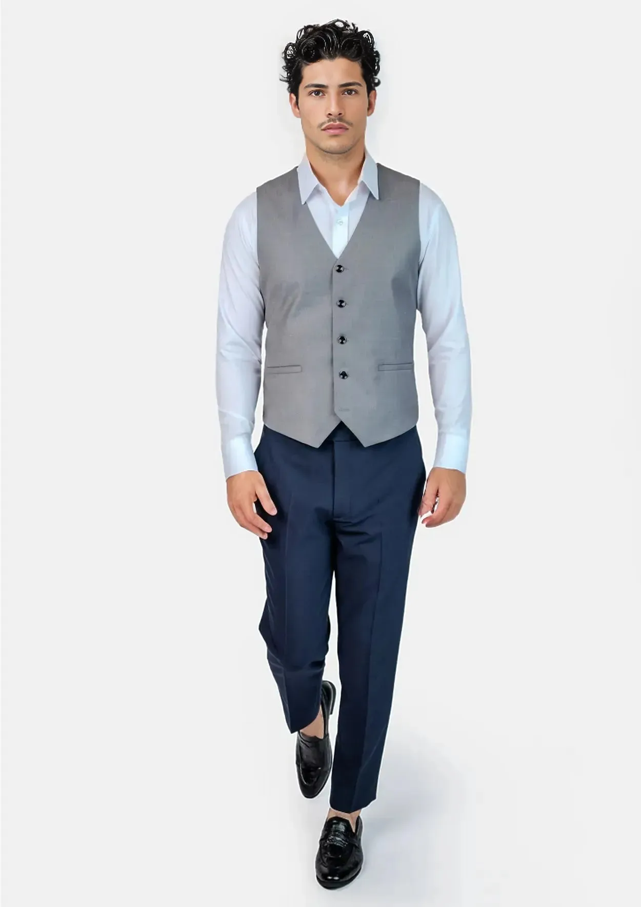 Oslo Grey Twill Vest sold by Sartoro product image thumbnail 5