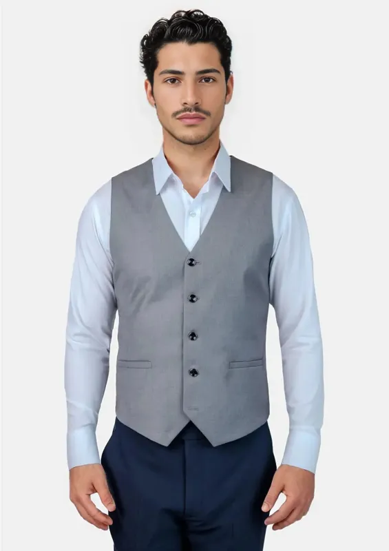 Oslo Grey Twill Vest sold by Sartoro