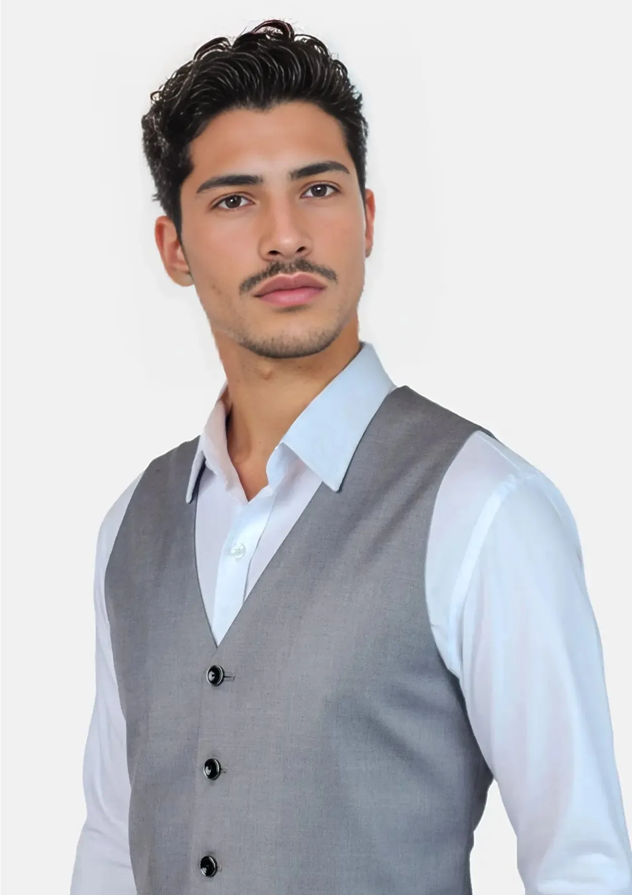 Oslo Grey Twill Vest sold by Sartoro product image thumbnail 2