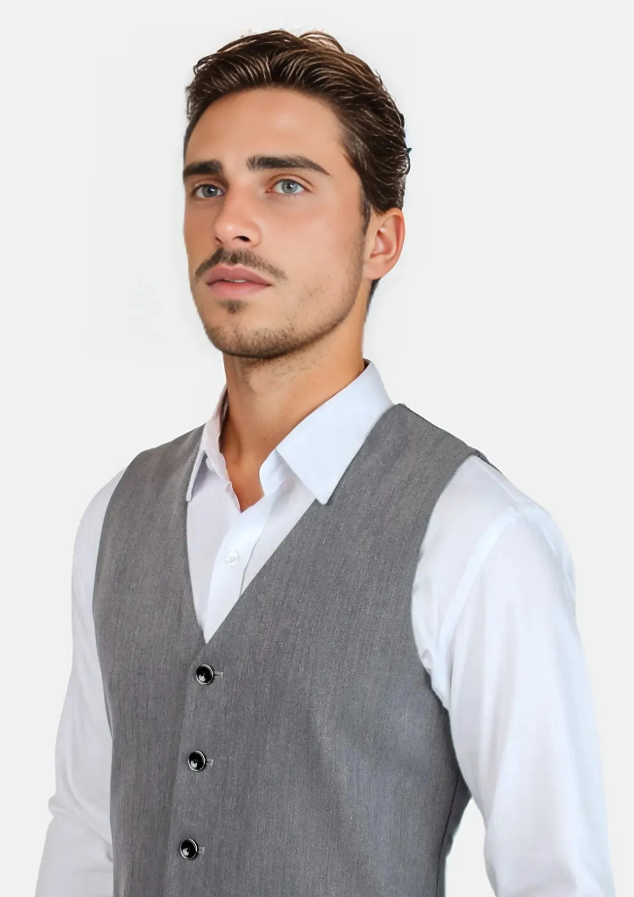 Light Grey Stretch Vest sold by Sartoro product image thumbnail 2