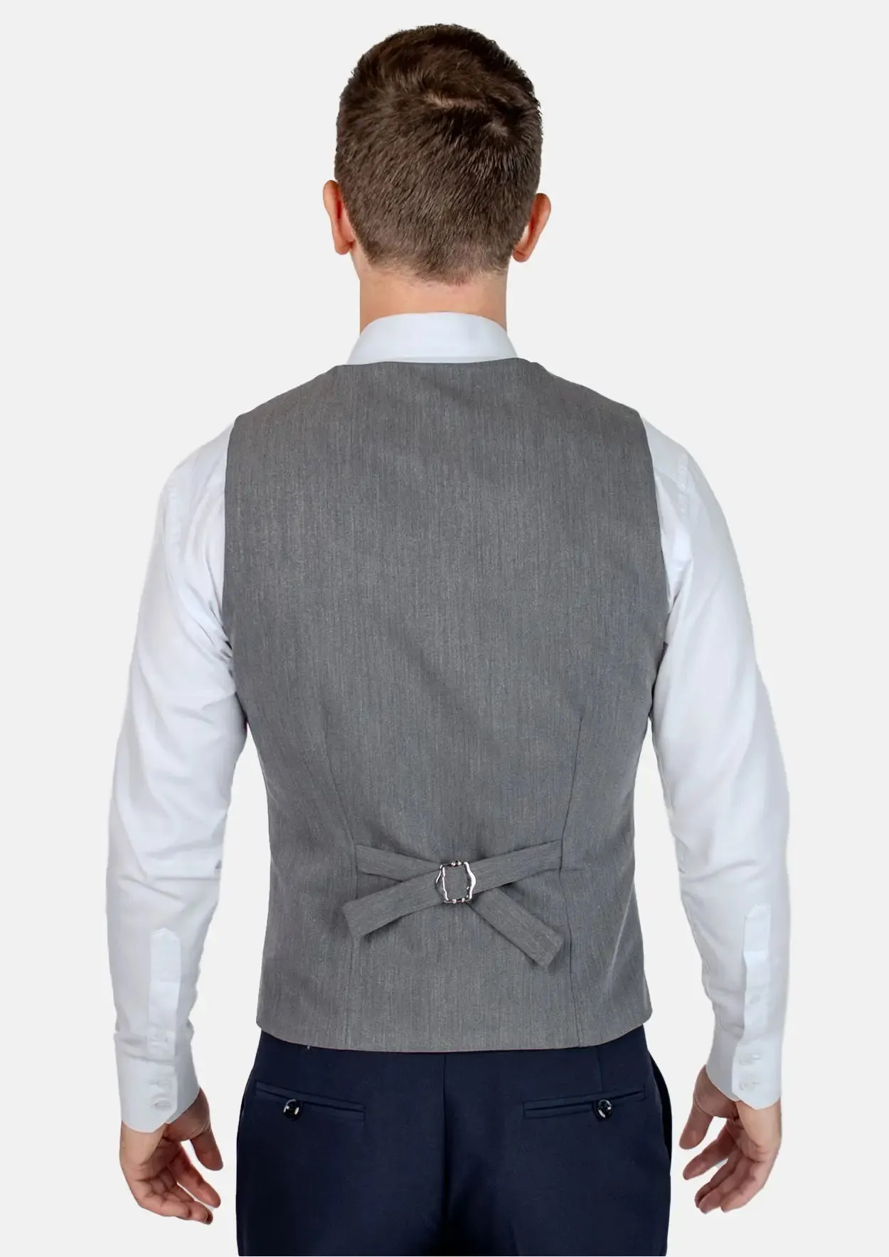 Light Grey Stretch Vest sold by Sartoro product image thumbnail 4