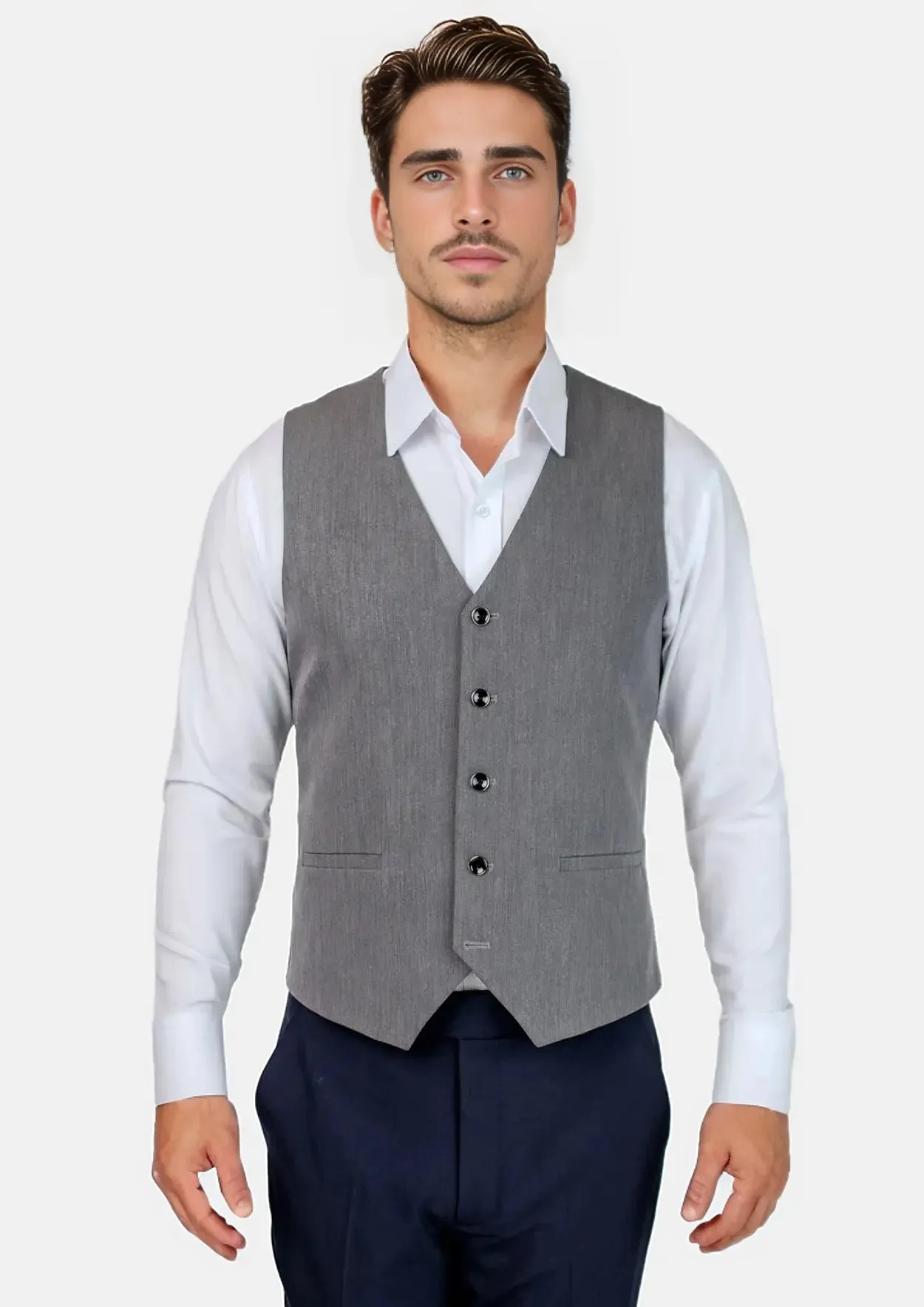 Light Grey Stretch Vest sold by Sartoro