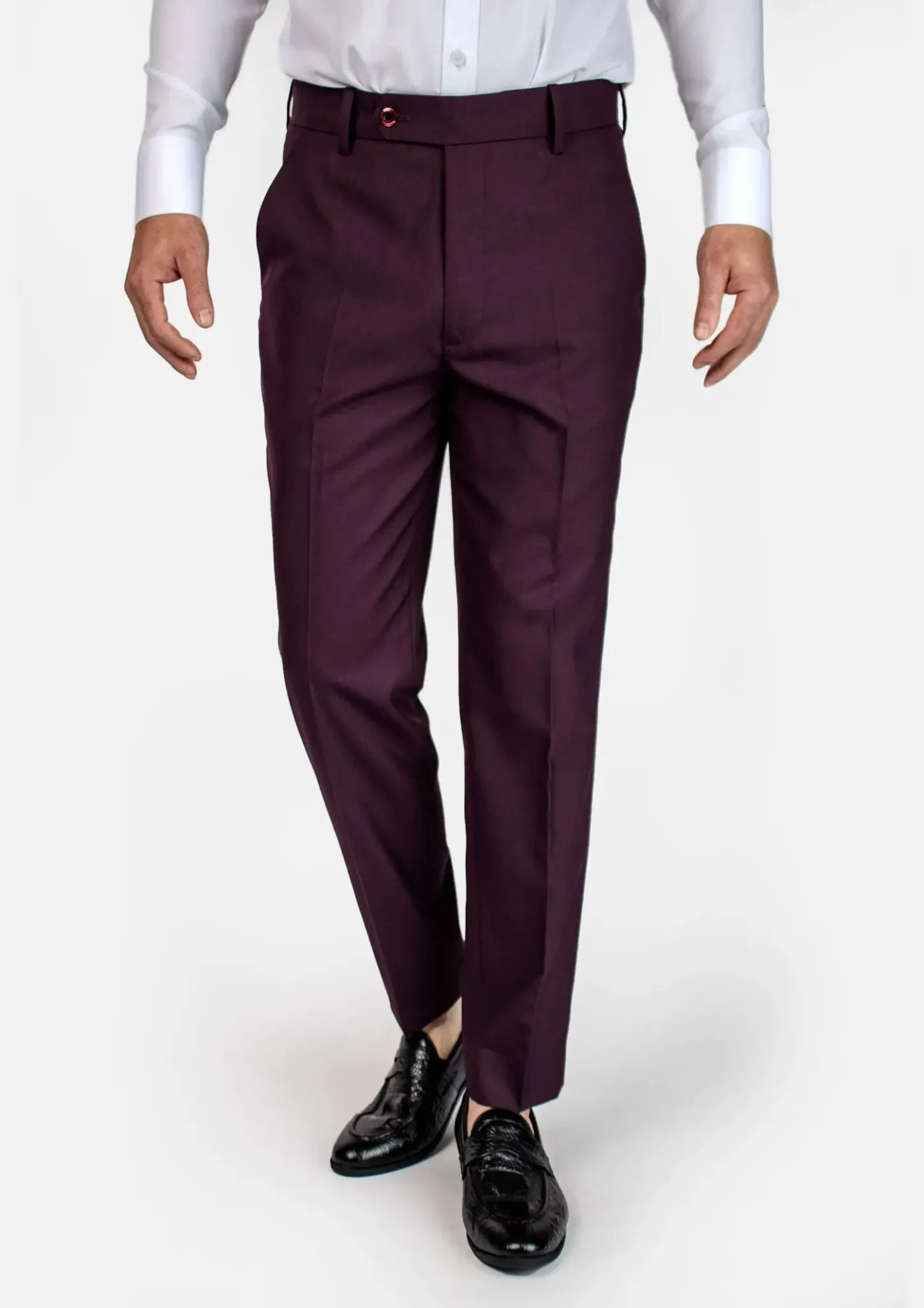 Burgundy Sharkskin Pants sold by Sartoro