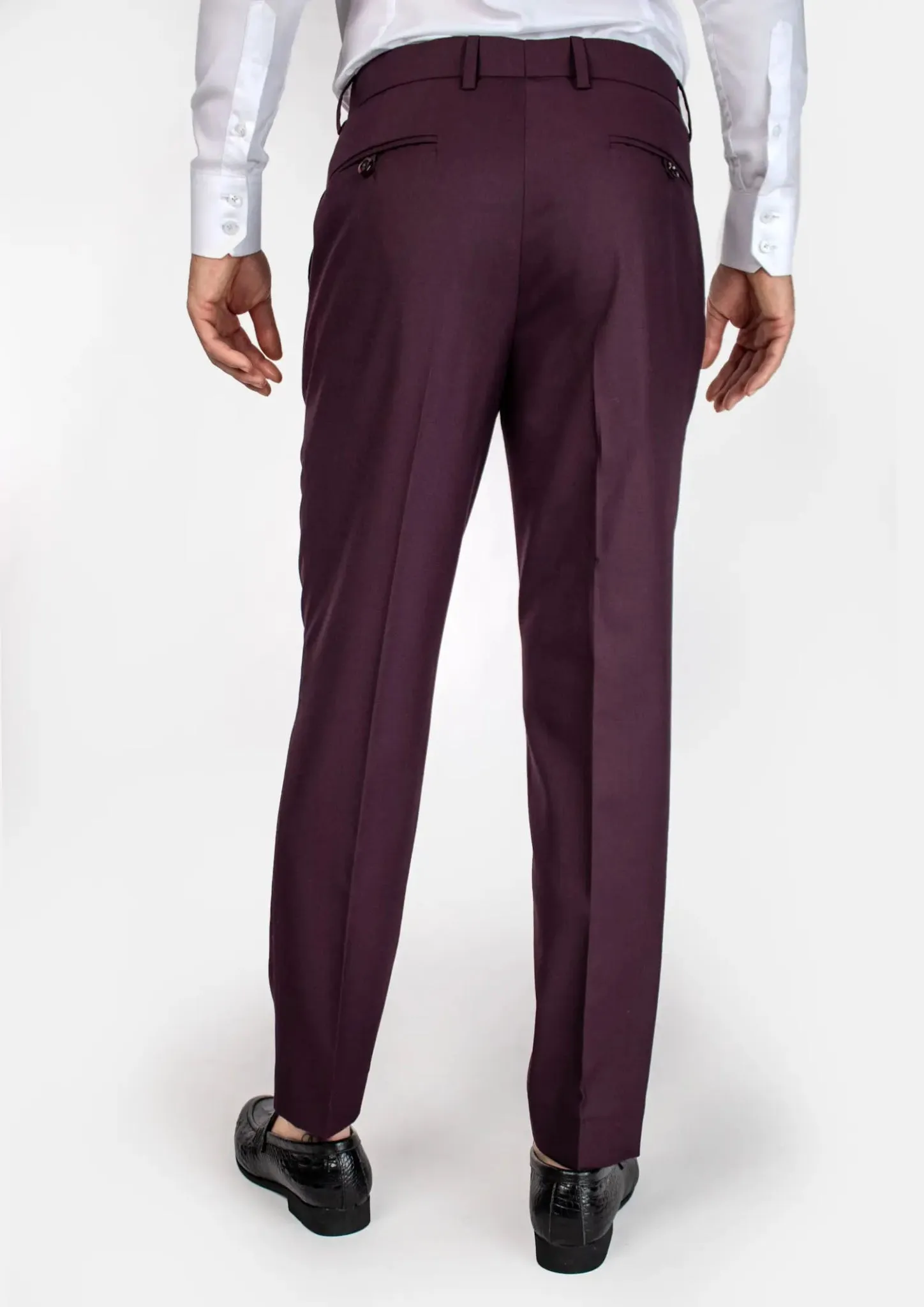 Burgundy Sharkskin Pants sold by Sartoro product image thumbnail 5