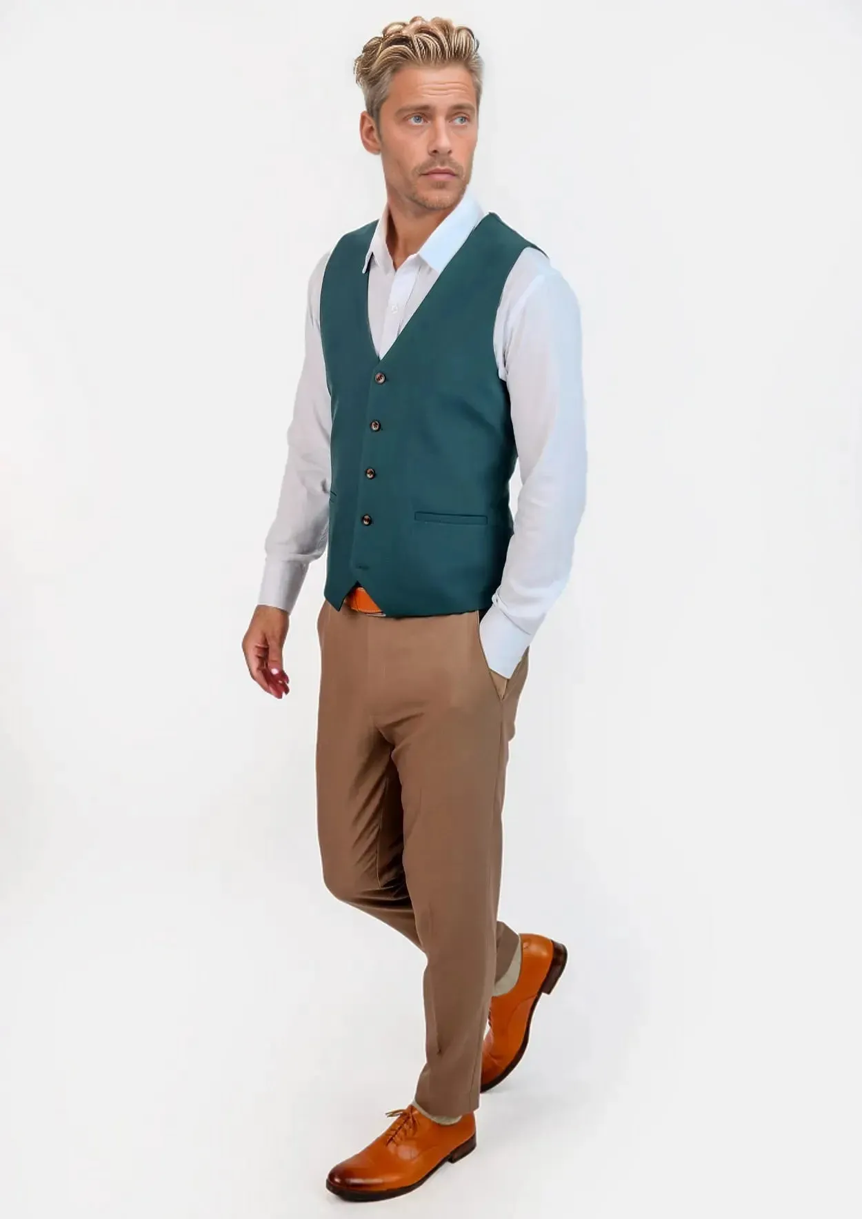 Diamantia Teal Vest sold by Sartoro product image thumbnail 3