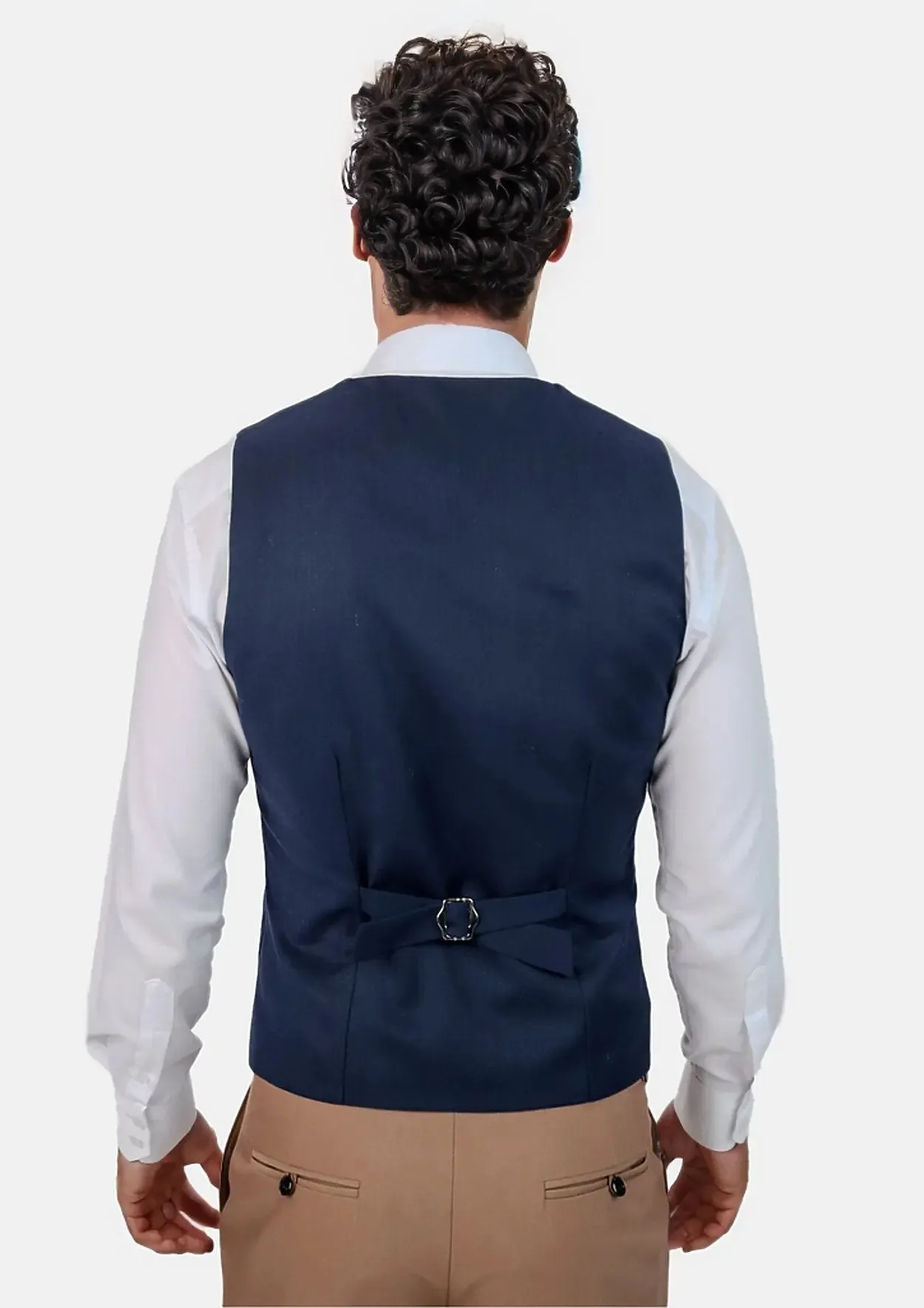 Navy Crosshatch Vest sold by Sartoro product image thumbnail 4