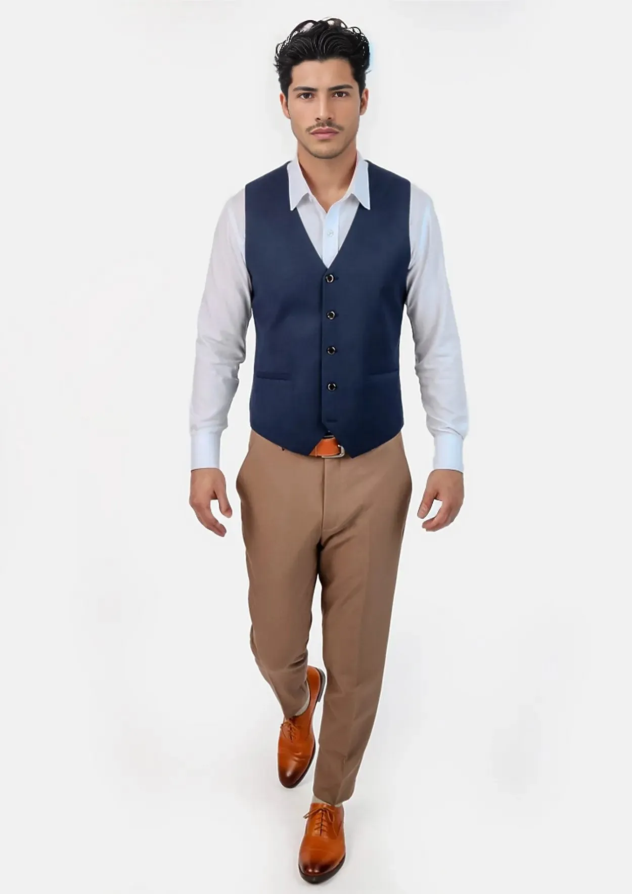 Navy Crosshatch Vest sold by Sartoro product image thumbnail 5